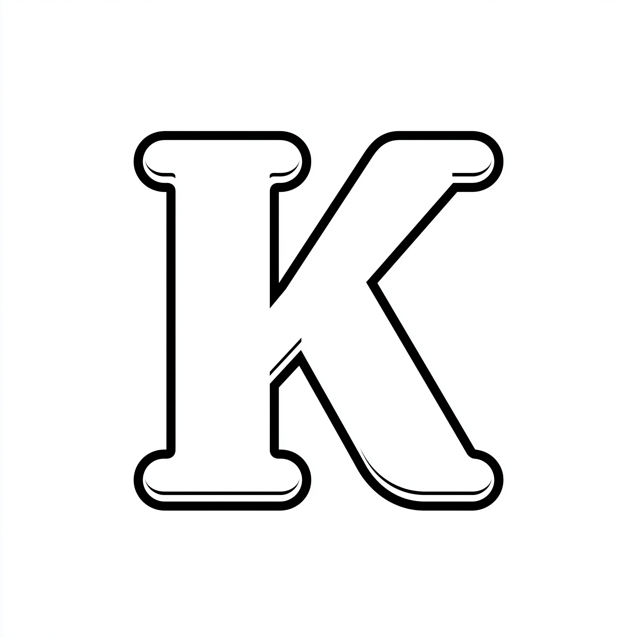 Dibujo de letra k para colorear (lámina 3) listo para imprimir gratis