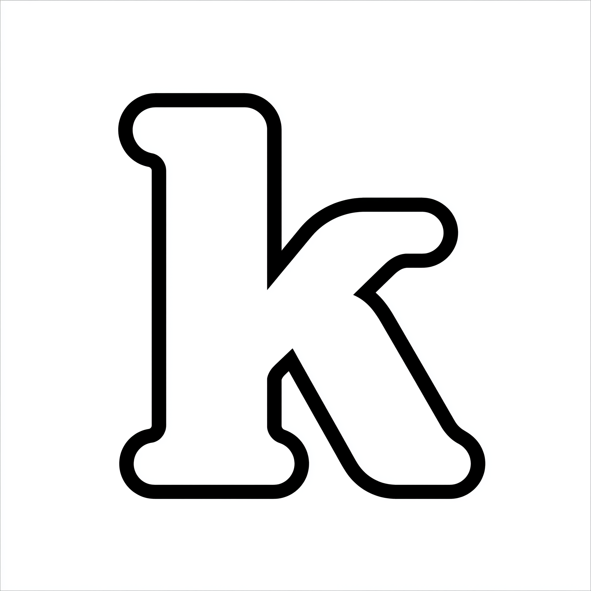 Dibujo de letra k para colorear (lámina 6) listo para imprimir gratis