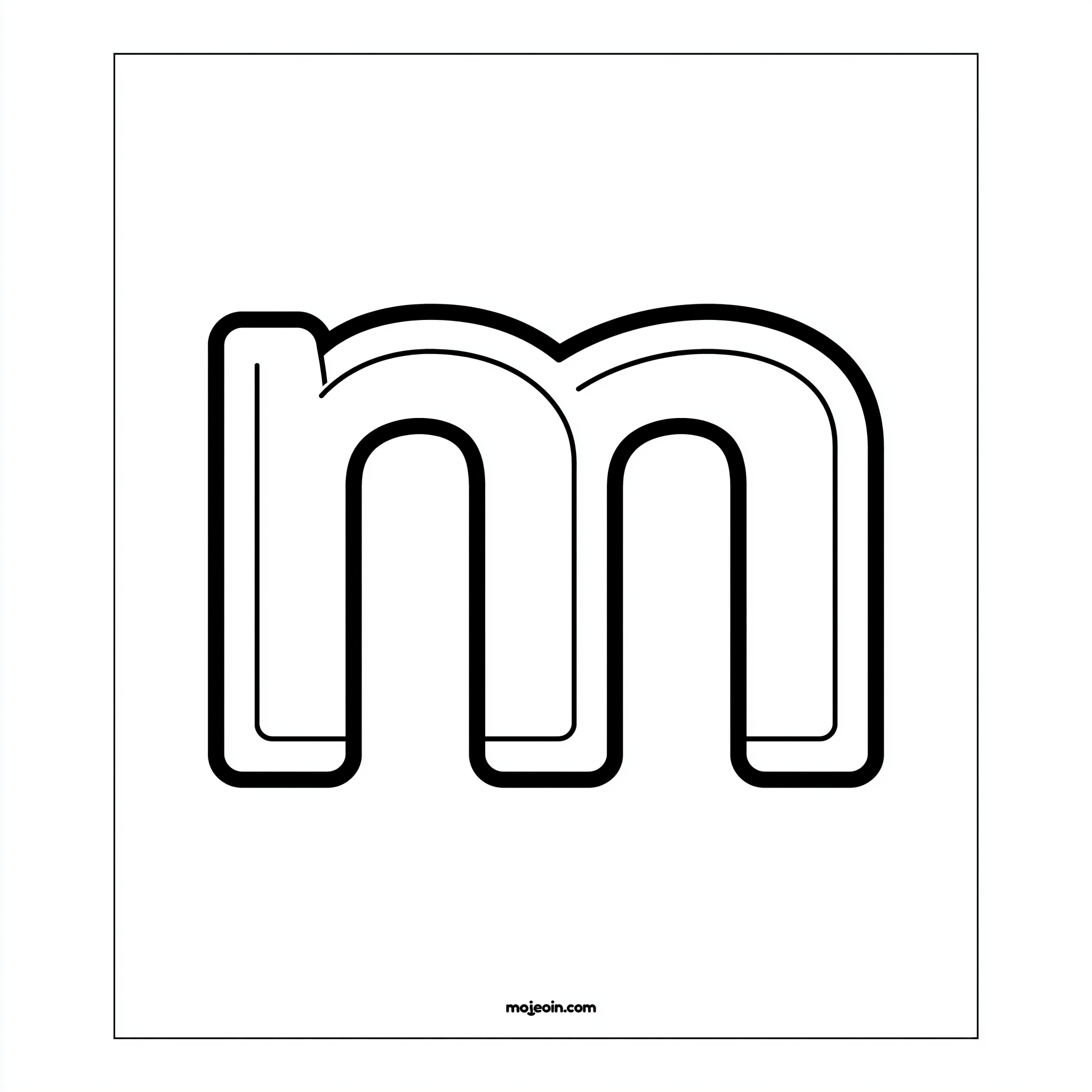 Dibujo de letra m para colorear (lámina 2) listo para imprimir gratis