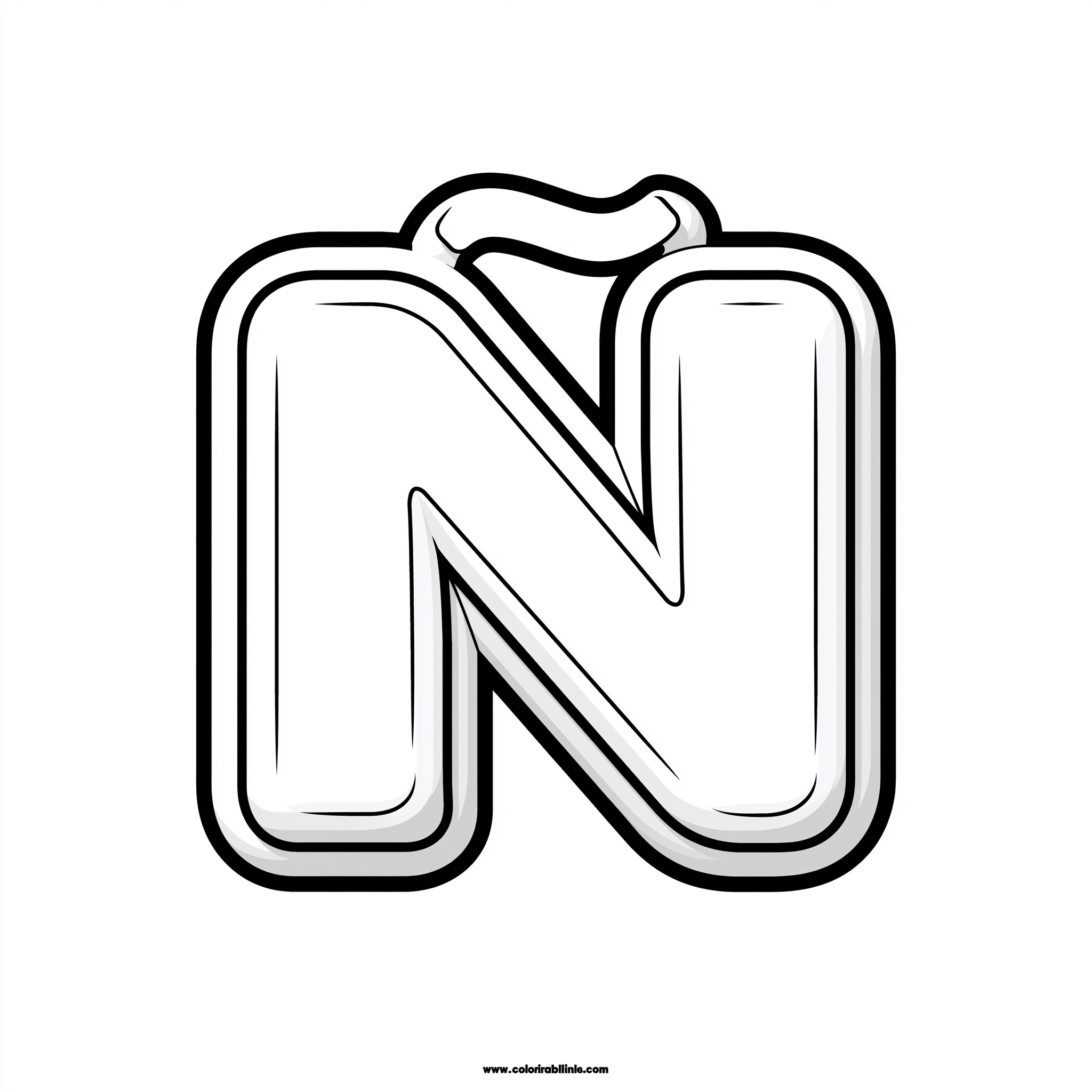 Dibujo de letra eñe (ñ) para colorear (lámina 5) listo para imprimir gratis