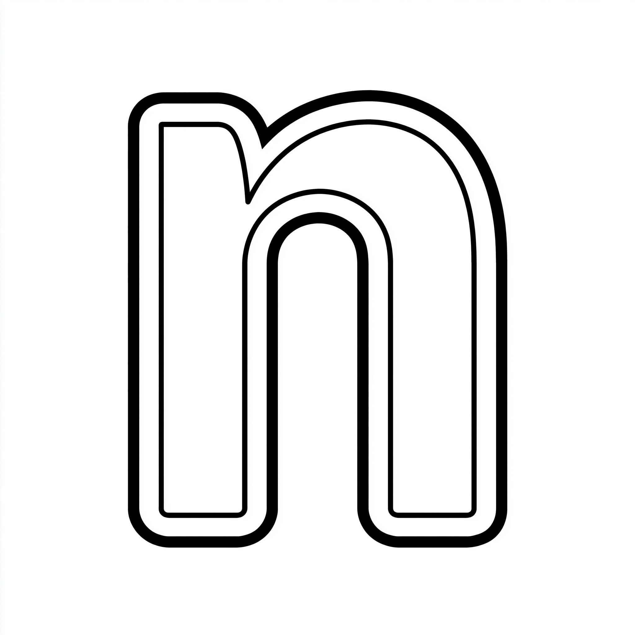 Dibujo de letra n para colorear (lámina 1) listo para imprimir gratis