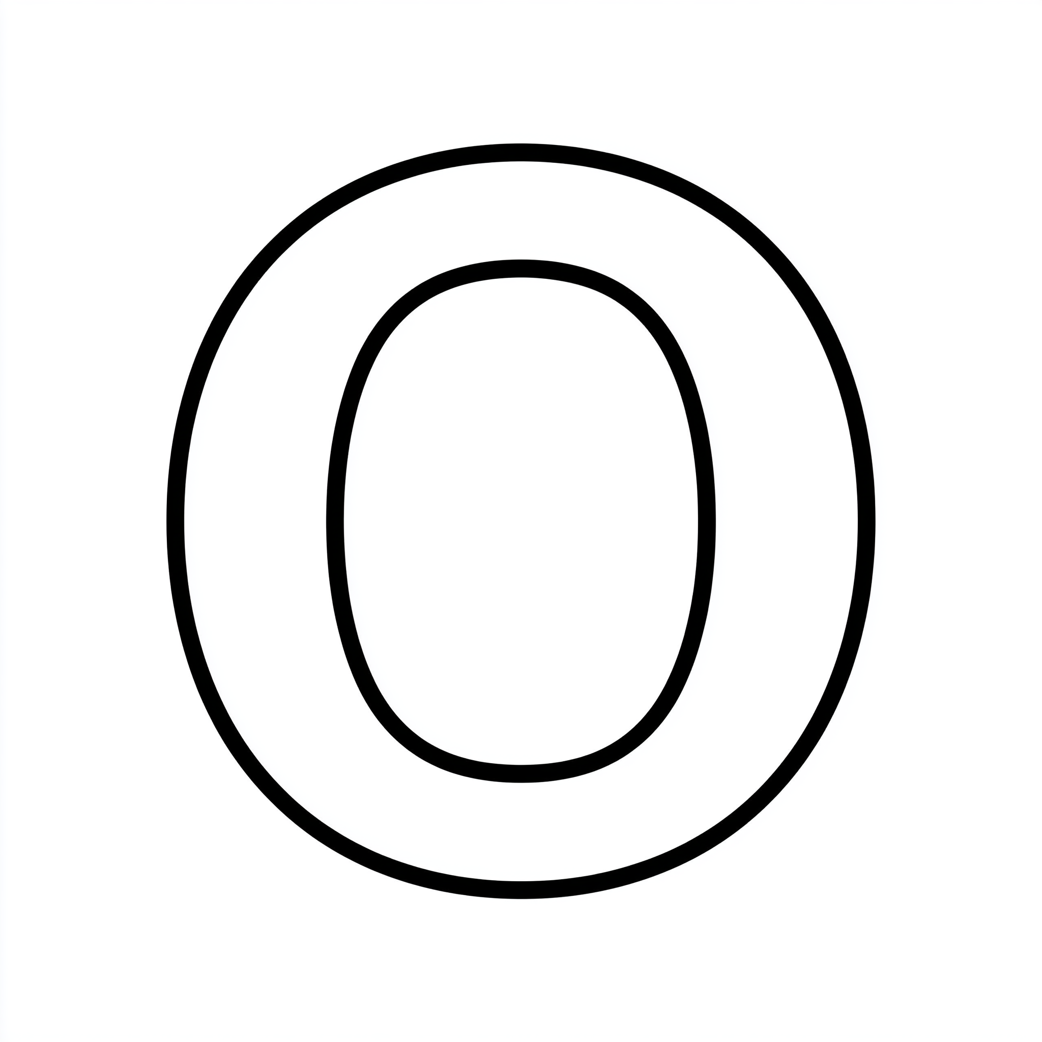 Dibujo de letra o para colorear (lámina 2) listo para imprimir gratis