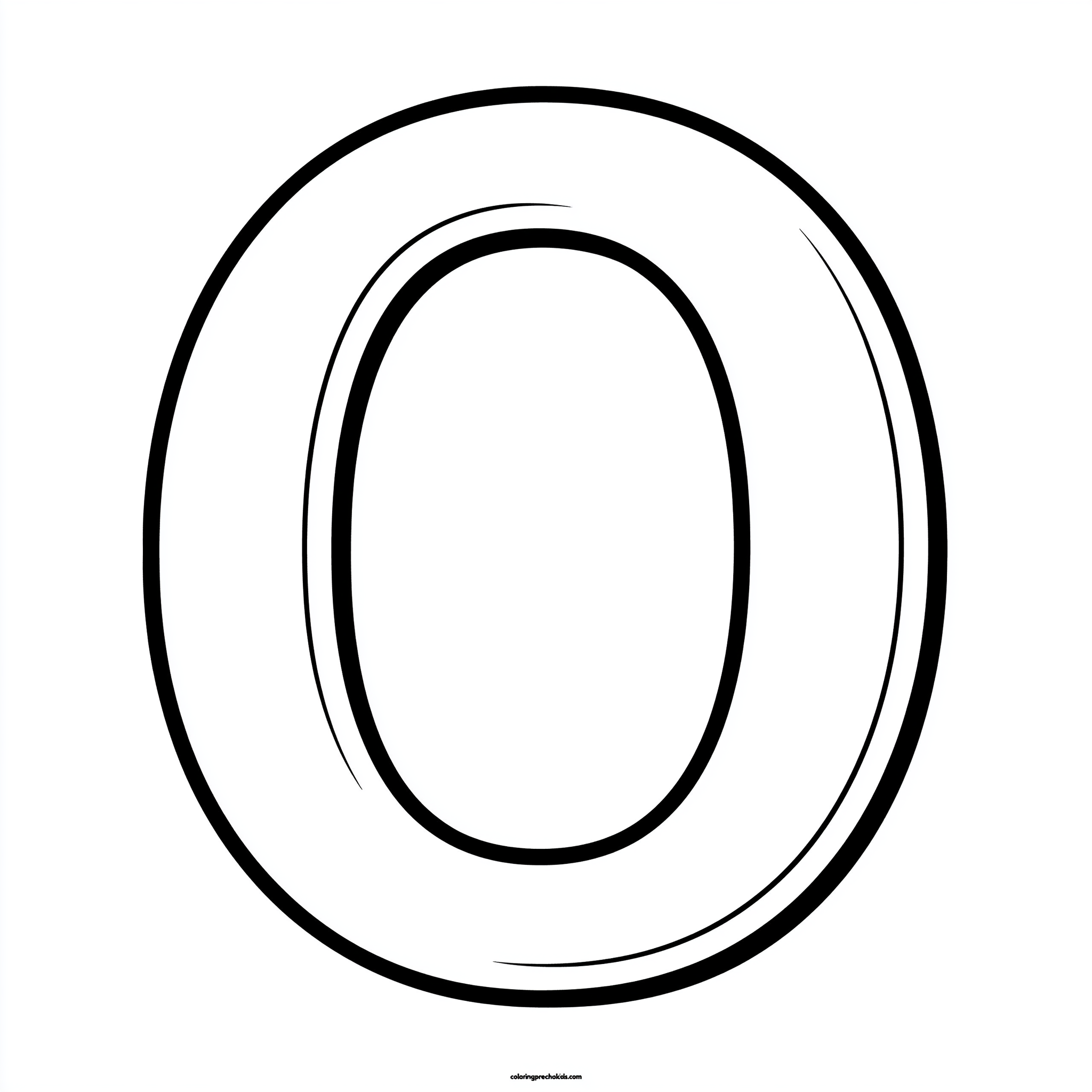 Dibujo de letra o para colorear (lámina 3) listo para imprimir gratis