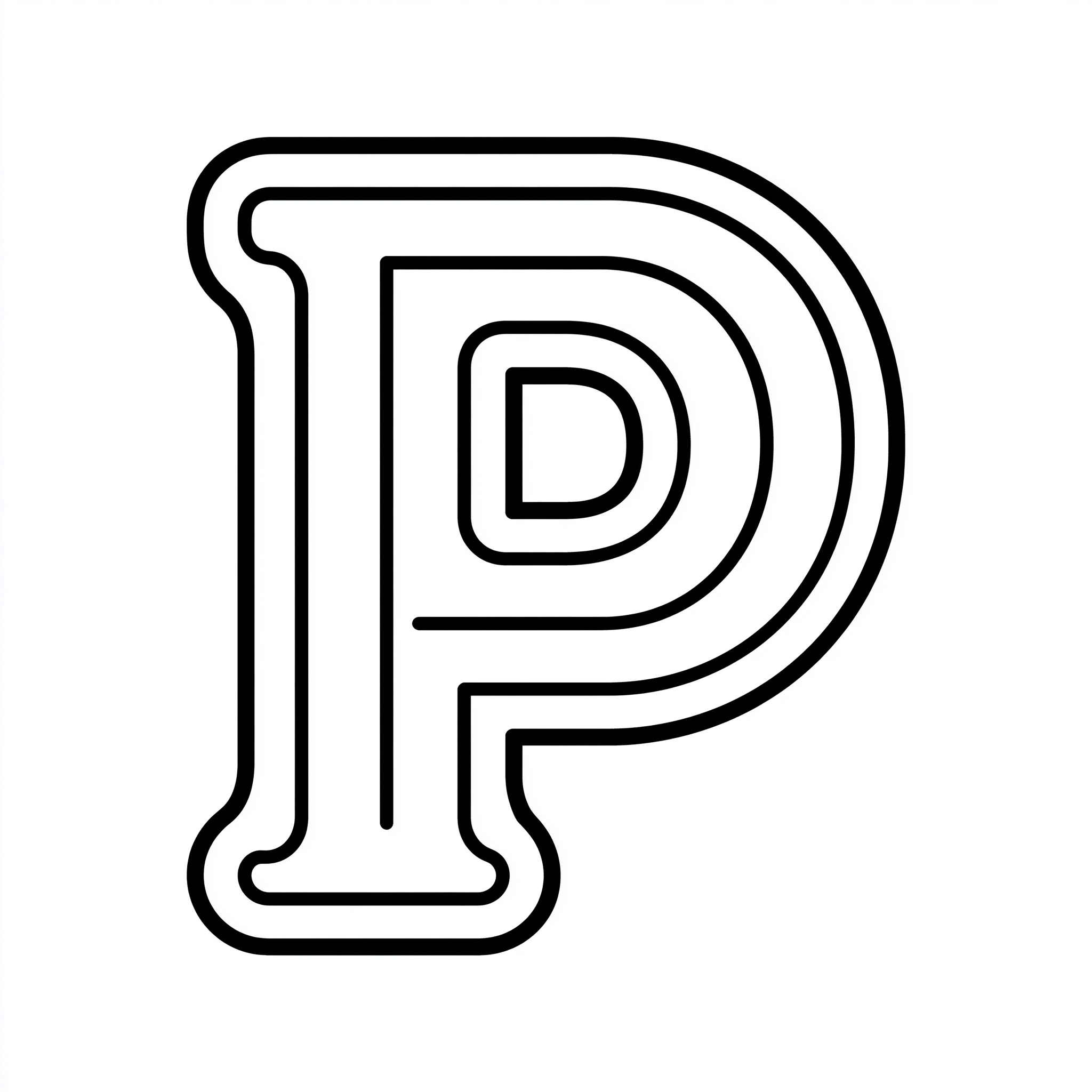 Dibujo de letra p para colorear (lámina 4) listo para imprimir gratis