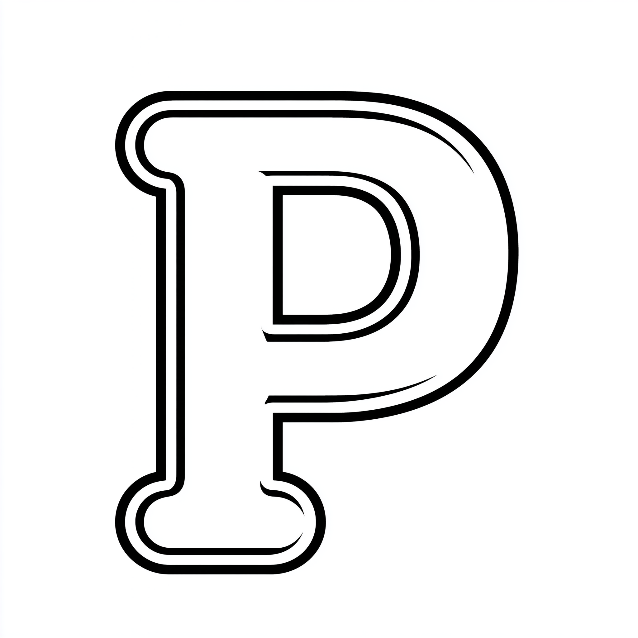 Dibujo de letra p para colorear (lámina 5) listo para imprimir gratis