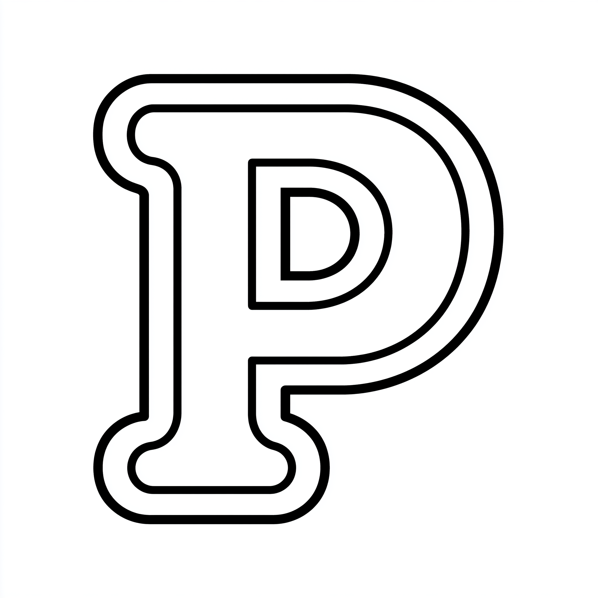 Dibujo de letra p para colorear (lámina 6) listo para imprimir gratis