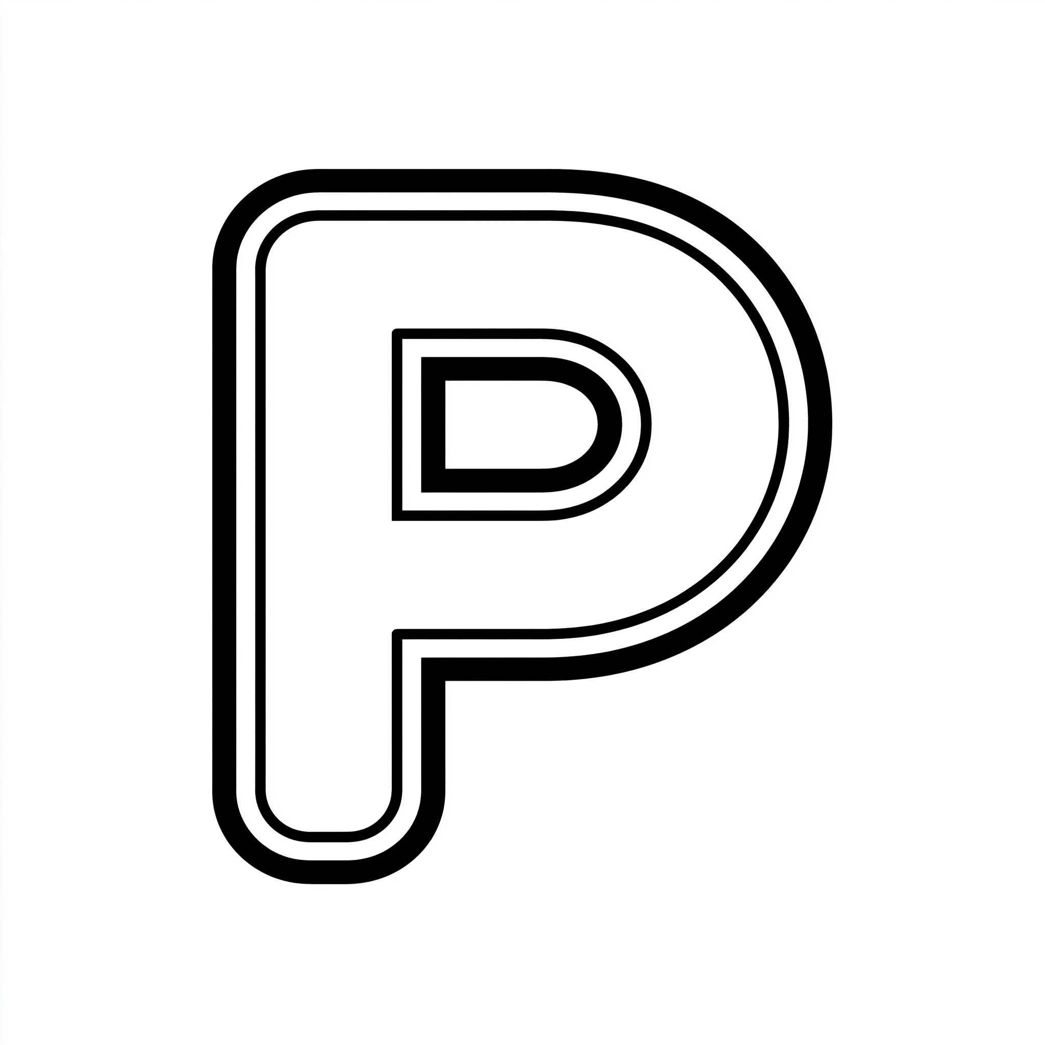 Dibujo de letra p para colorear (lámina 7) listo para imprimir gratis