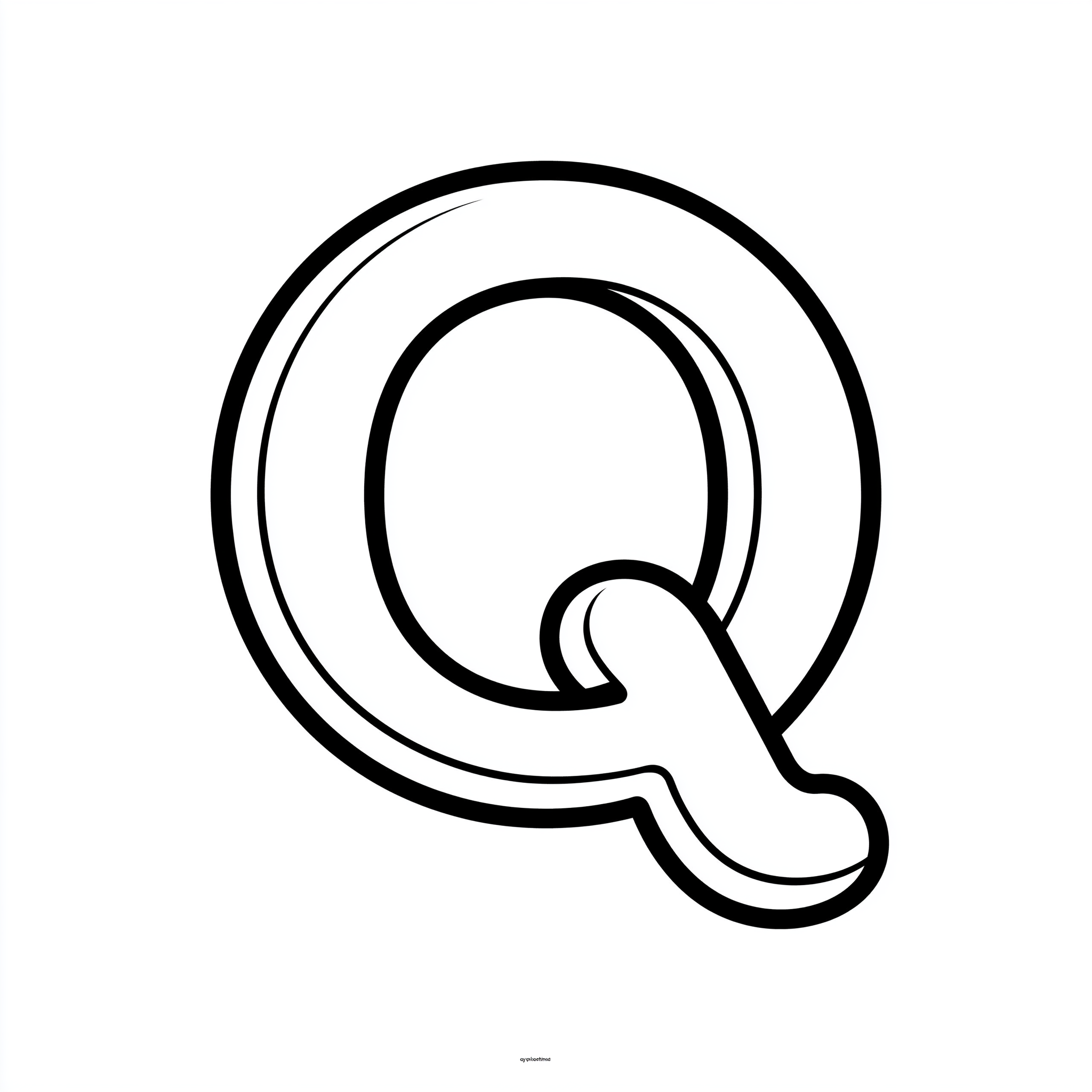 Dibujo de letra q para colorear (lámina 3) listo para imprimir gratis