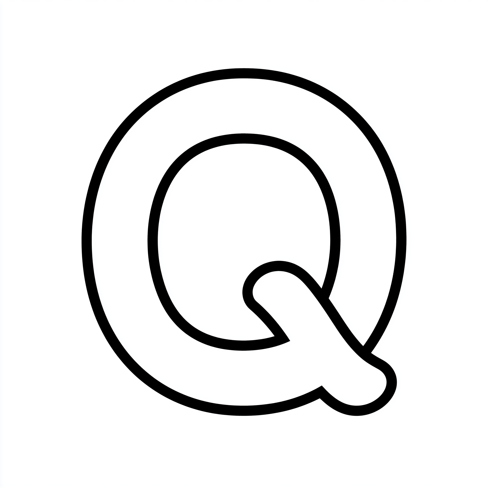 Dibujo de letra q para colorear (lámina 4) listo para imprimir gratis
