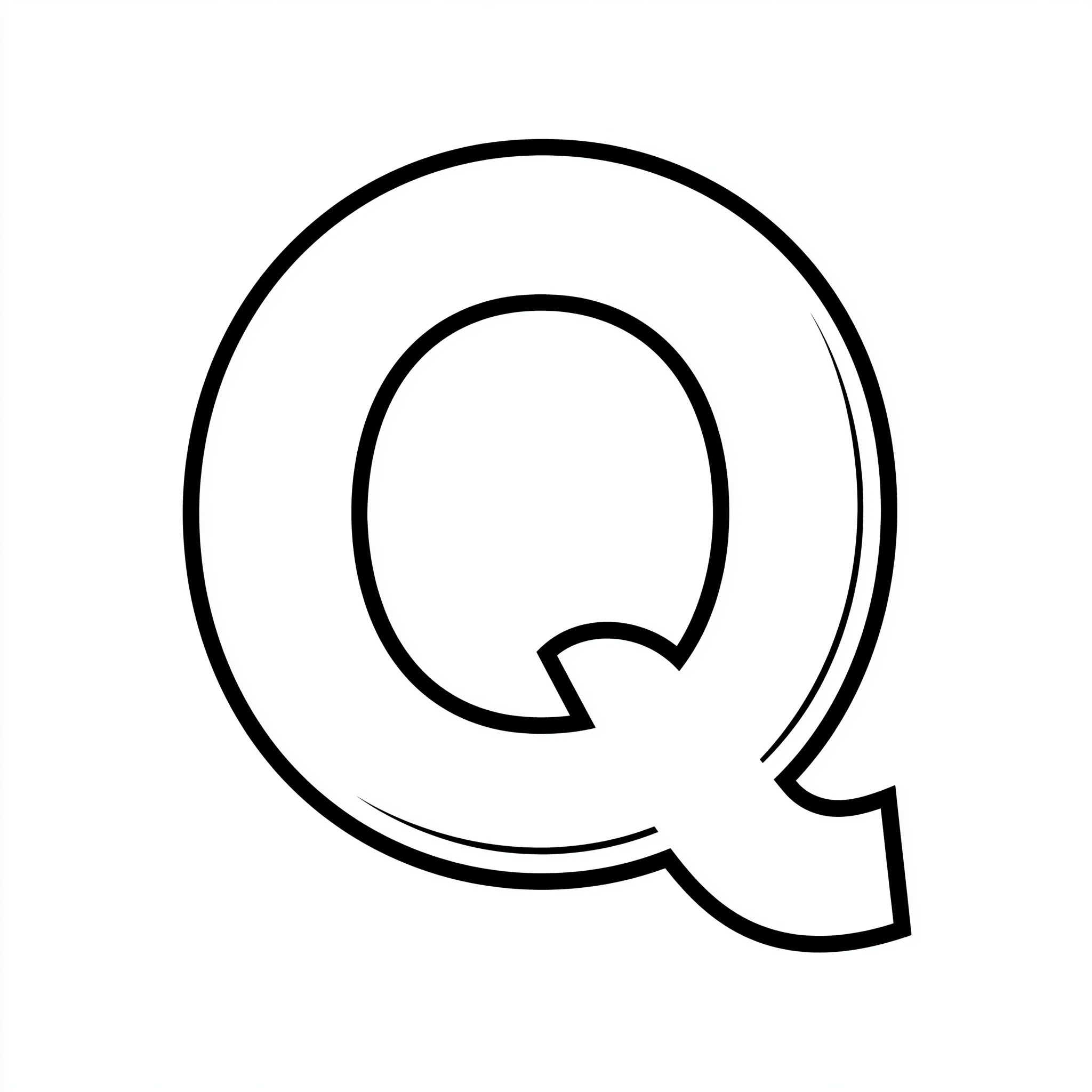 Dibujo de letra q para colorear (lámina 5) listo para imprimir gratis