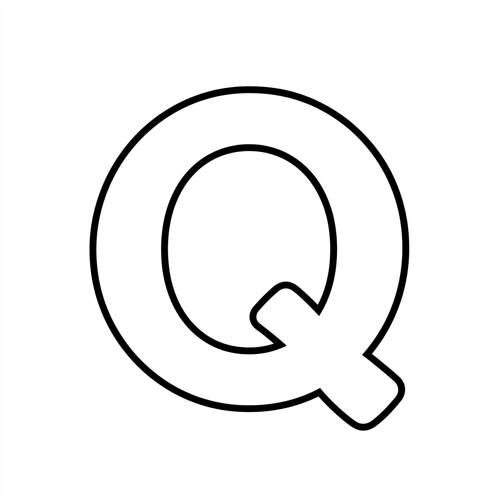 Dibujo de letra q para colorear (lámina 6) listo para imprimir gratis