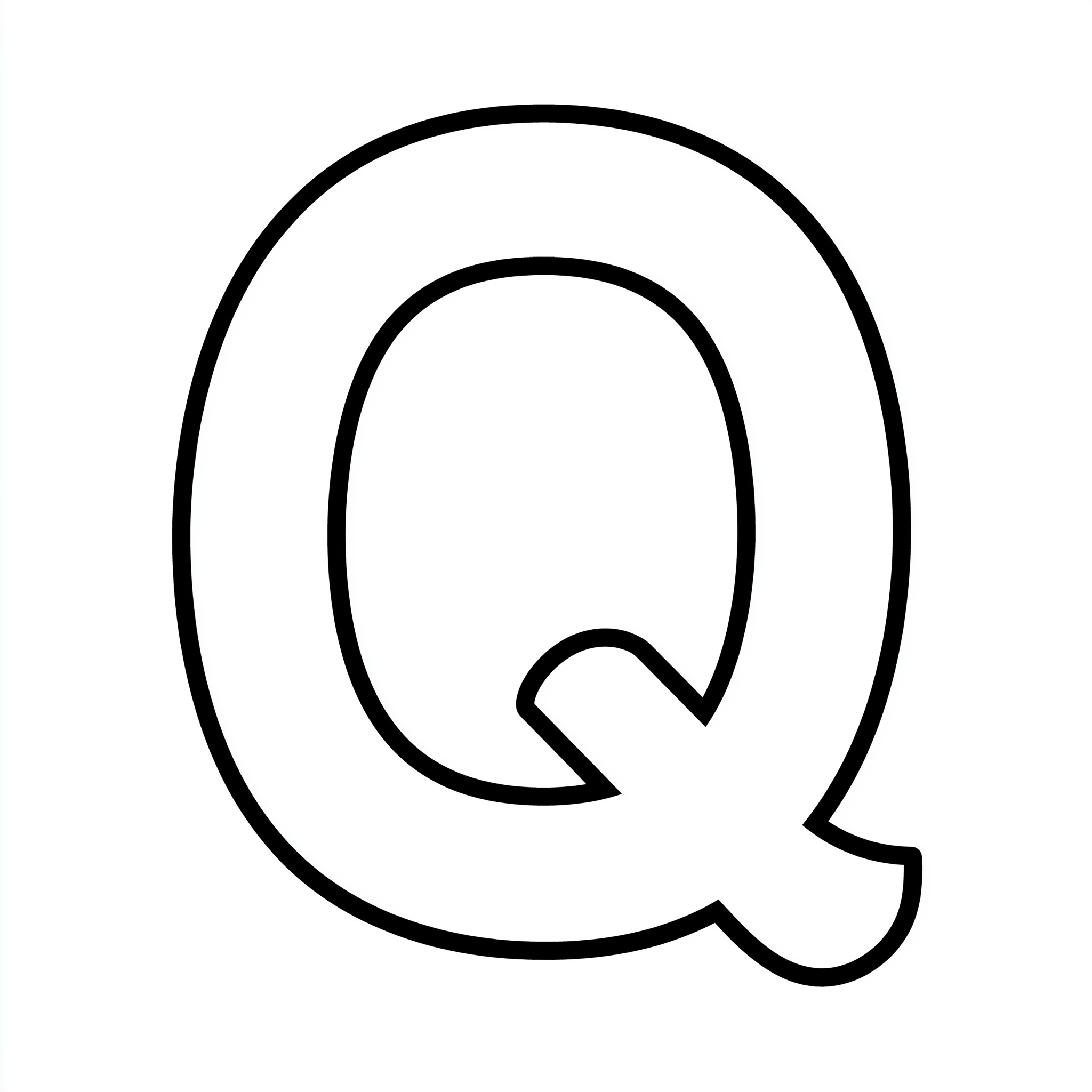 Dibujo de letra q para colorear (lámina 7) listo para imprimir gratis