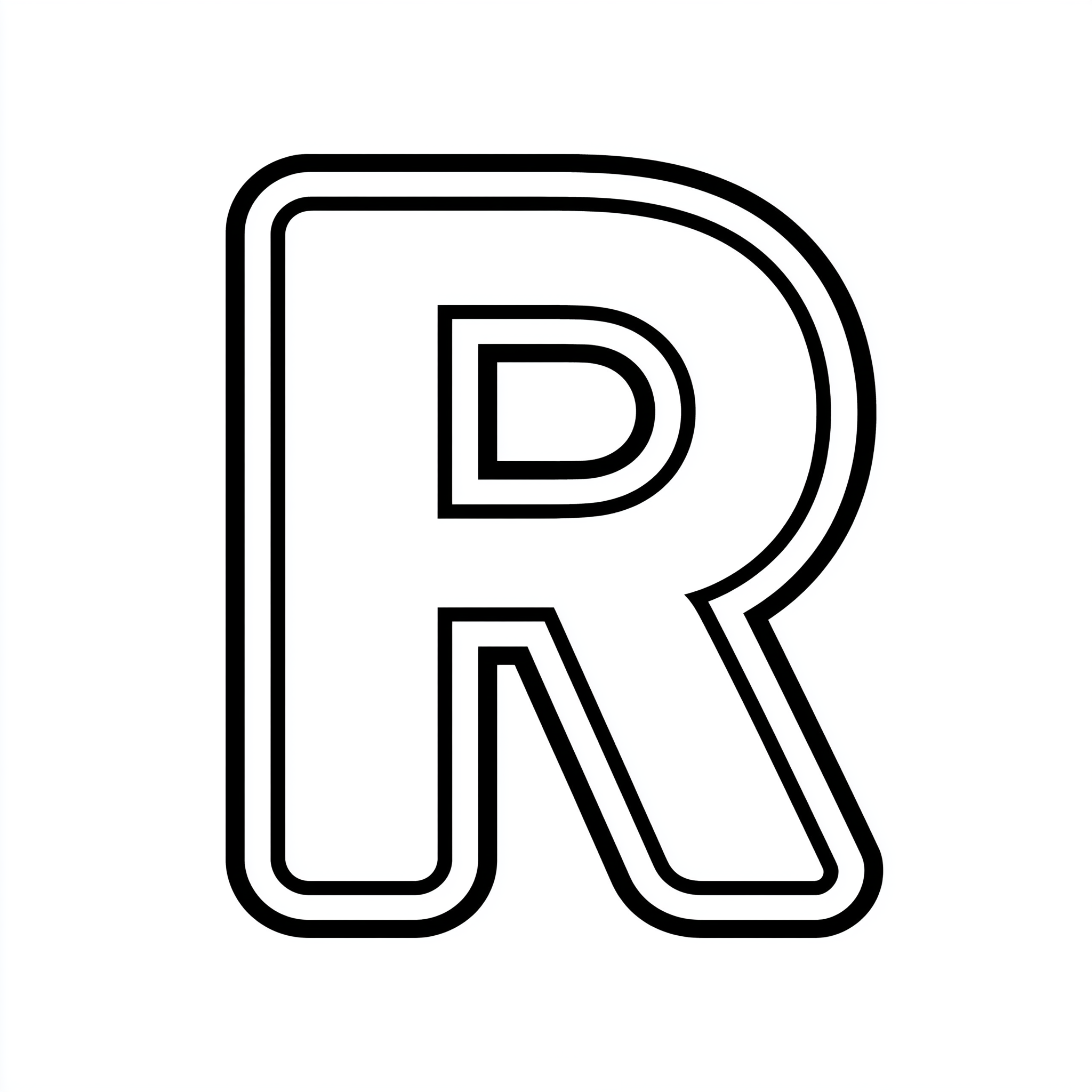 Dibujo de letra r para colorear (lámina 2) listo para imprimir gratis