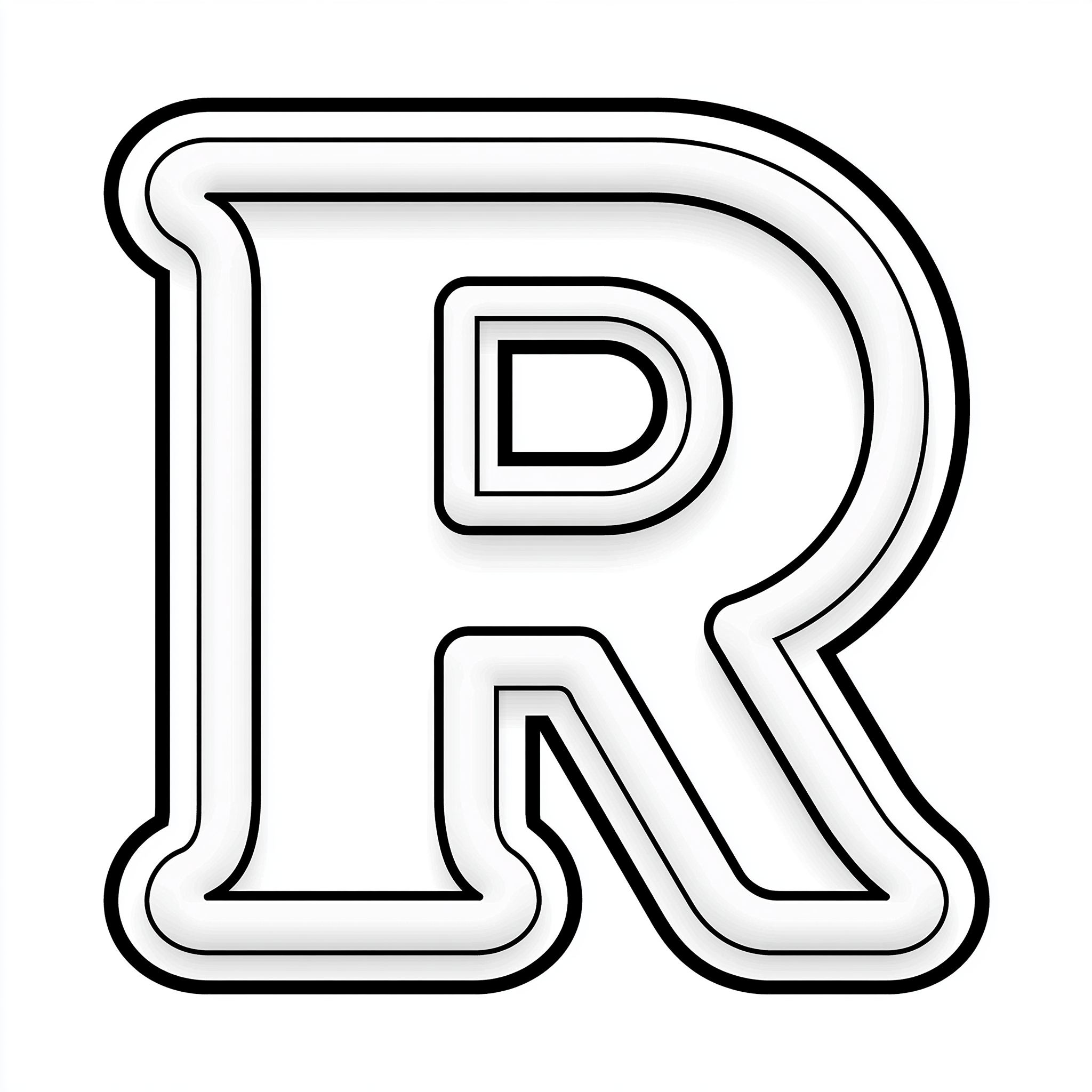 Dibujo de letra r para colorear (lámina 3) listo para imprimir gratis