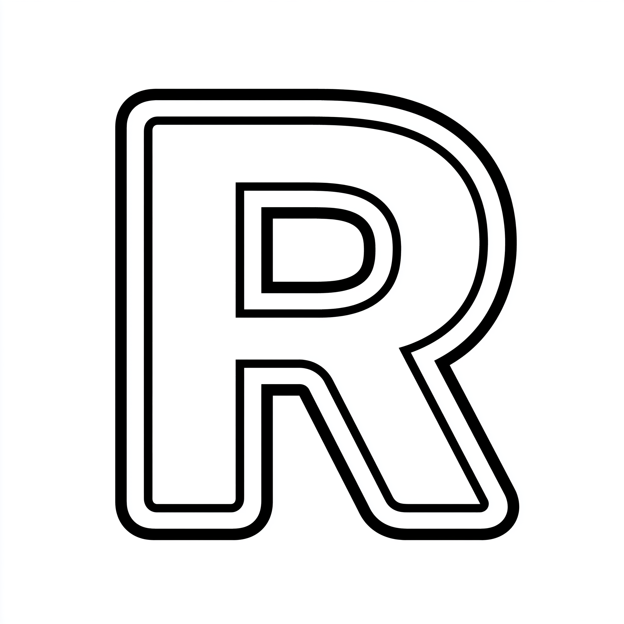 Dibujo de letra r para colorear (lámina 4) listo para imprimir gratis