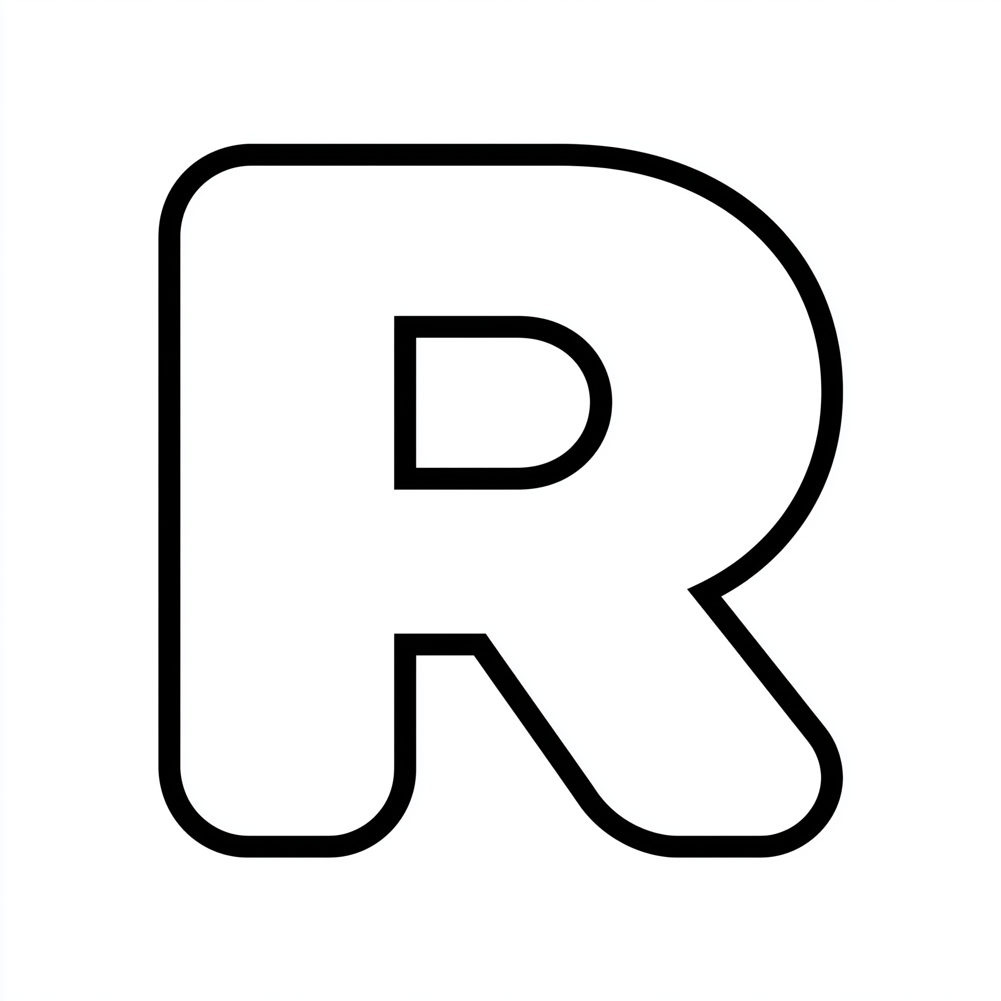 Dibujo de letra r para colorear (lámina 6) listo para imprimir gratis