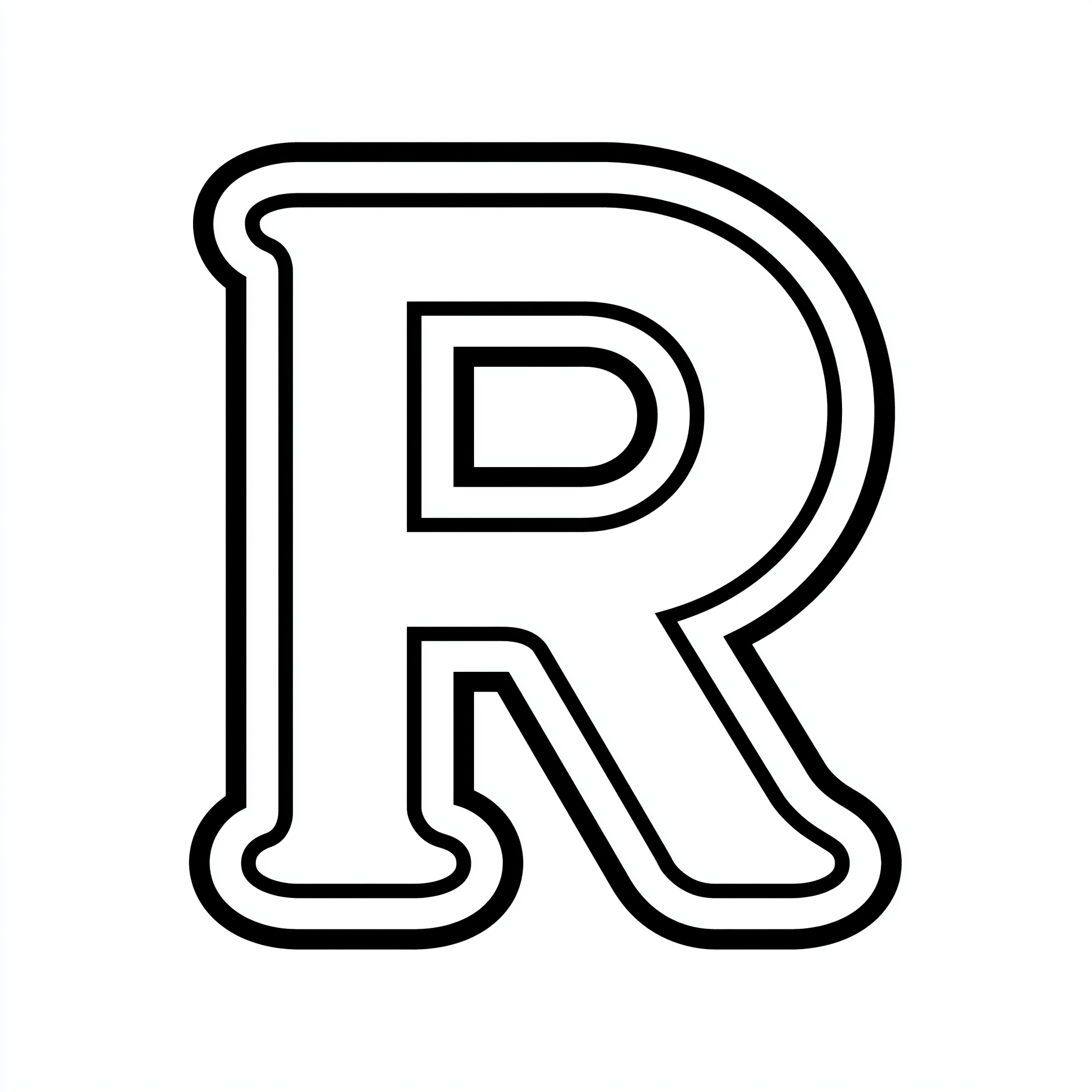 Dibujo de letra r para colorear (lámina 7) listo para imprimir gratis