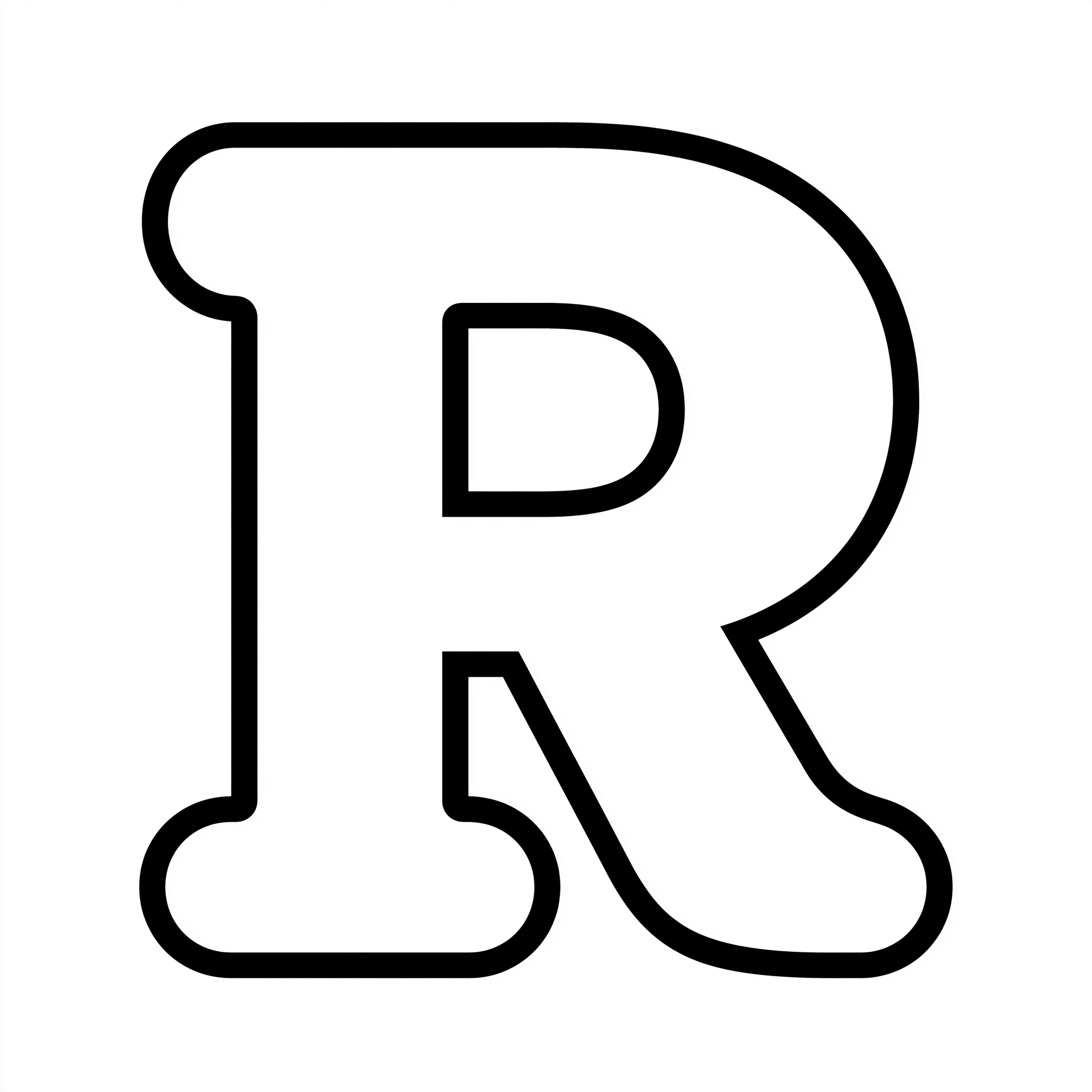 Dibujo de letra r para colorear (lámina 8) listo para imprimir gratis