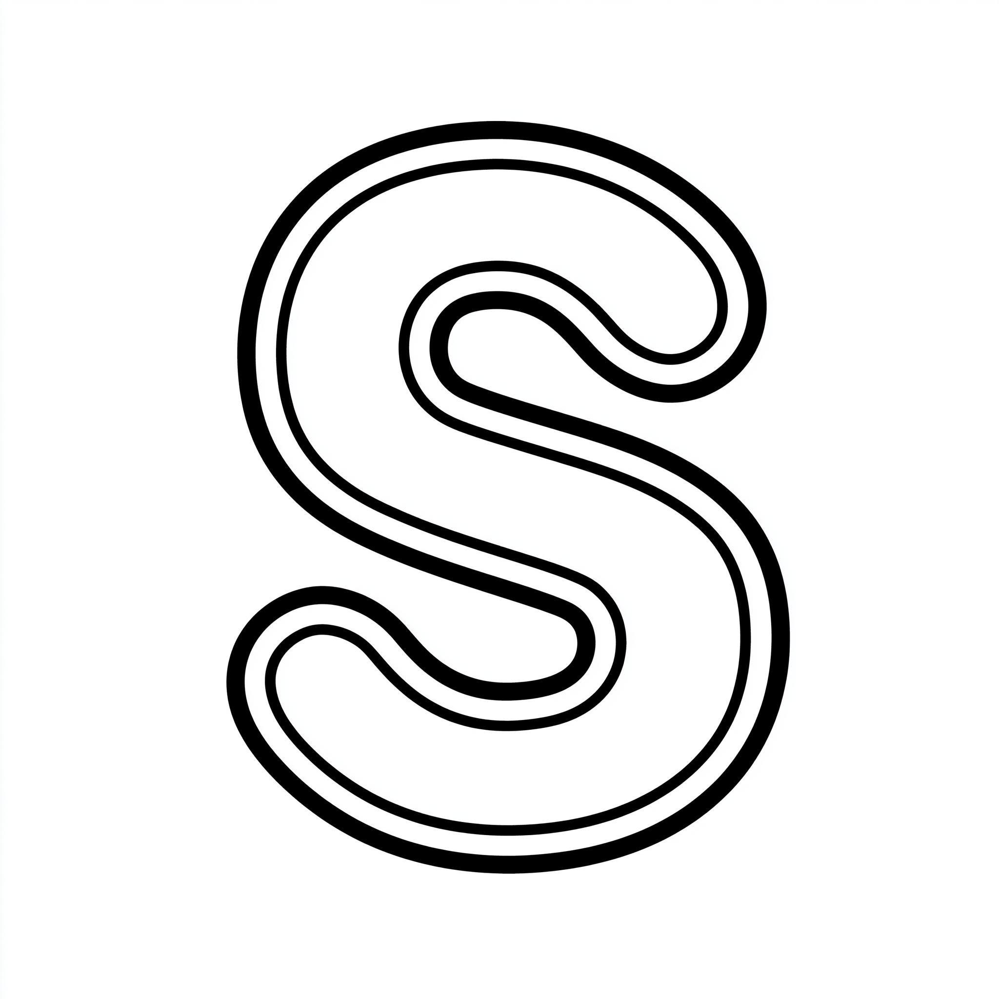 Dibujo de letra s para colorear (lámina 1) listo para imprimir gratis