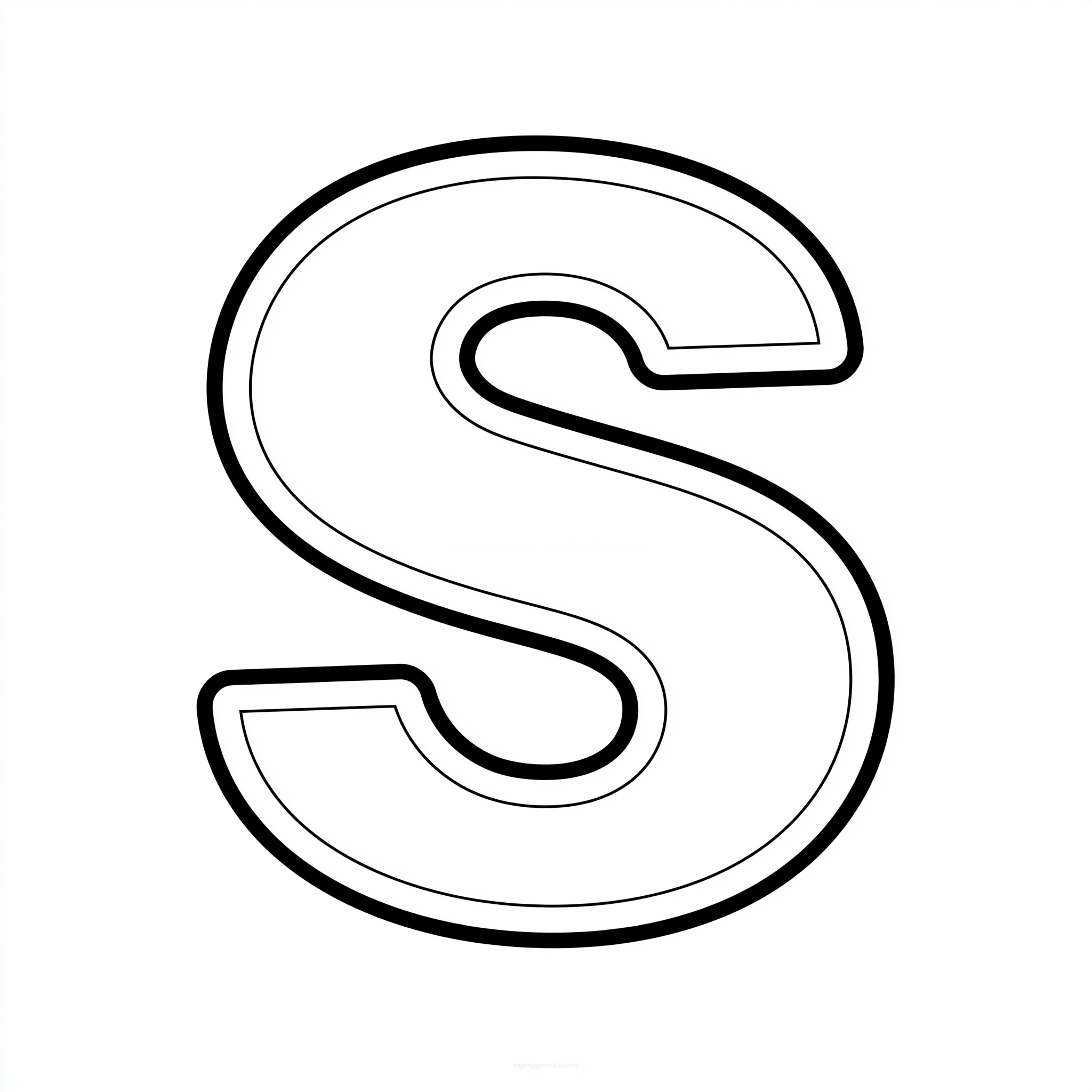 Dibujo de letra s para colorear (lámina 2) listo para imprimir gratis