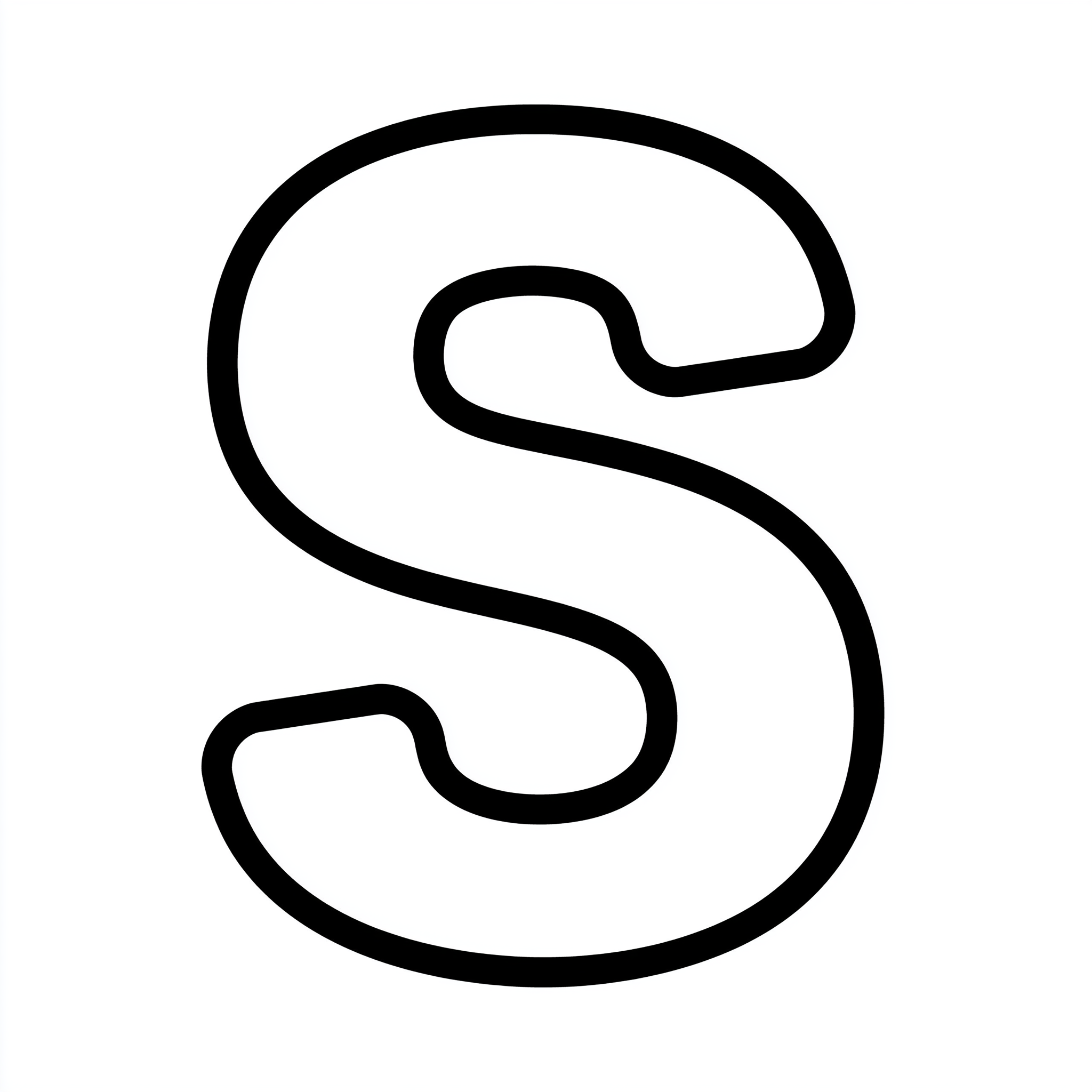 Dibujo de letra s para colorear (lámina 3) listo para imprimir gratis