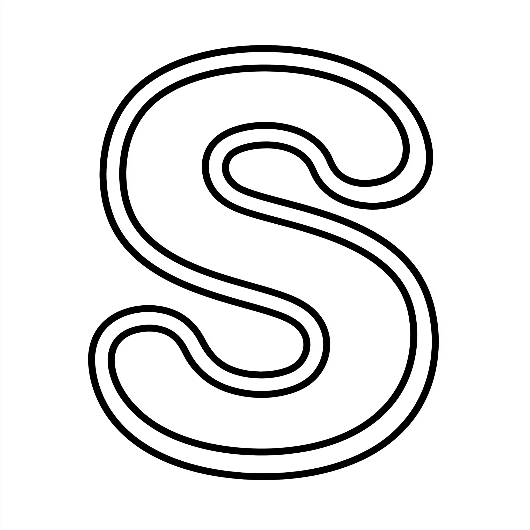 Dibujo de letra s para colorear (lámina 4) listo para imprimir gratis