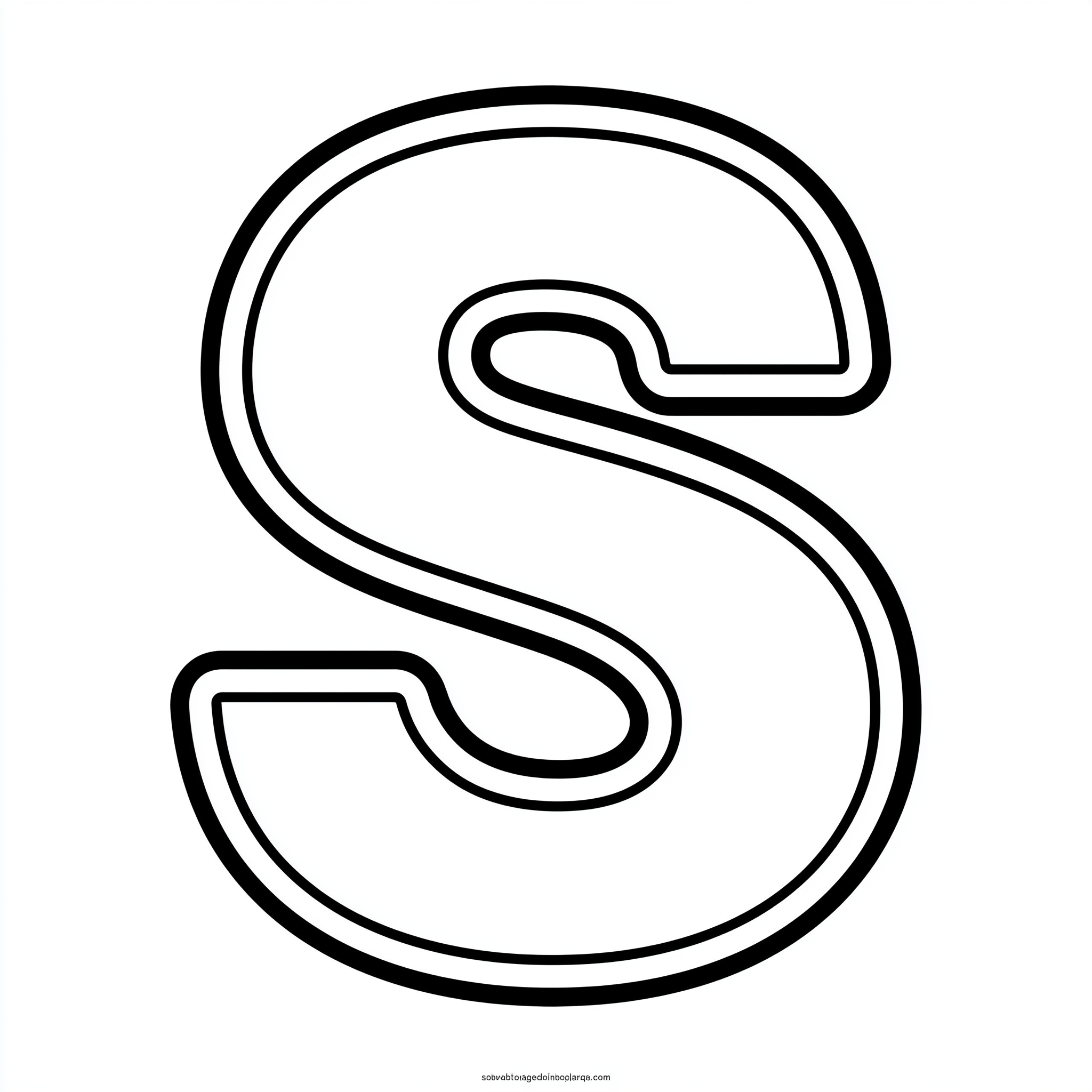 Dibujo de letra s para colorear (lámina 6) listo para imprimir gratis