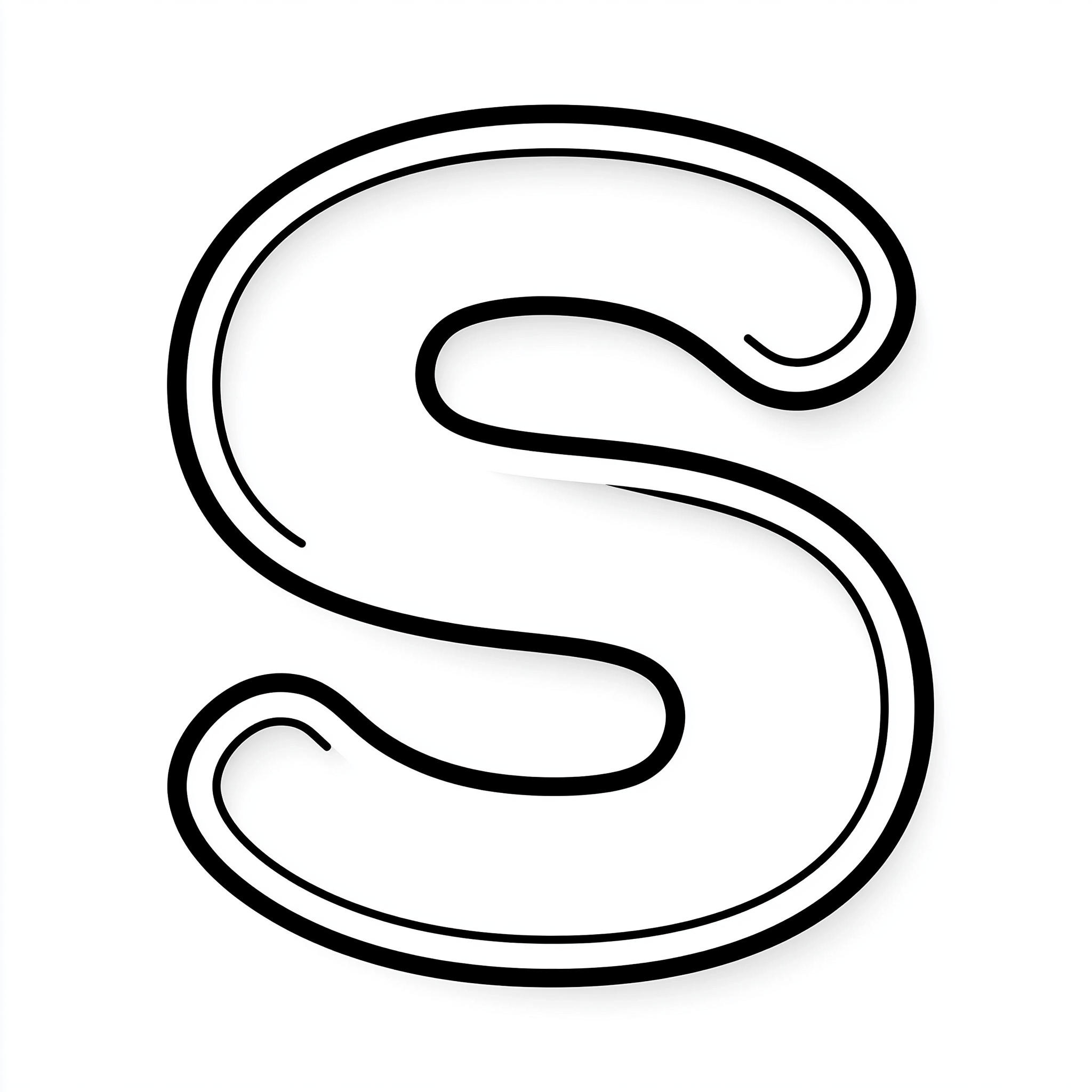 Dibujo de letra s para colorear (lámina 7) listo para imprimir gratis
