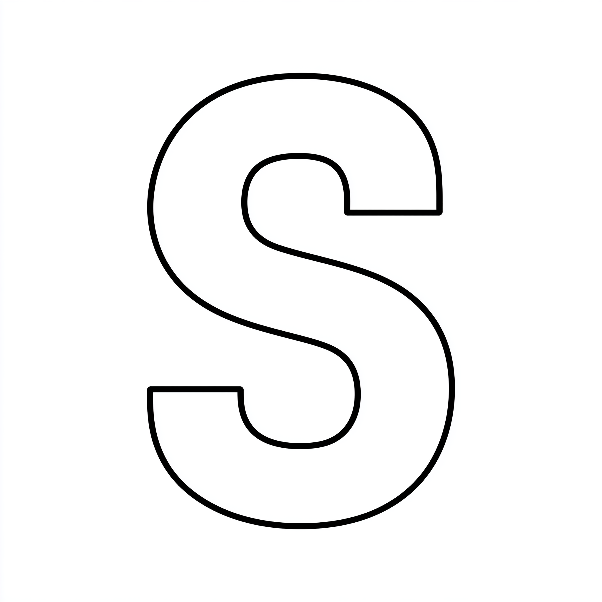 Dibujo de letra s para colorear (lámina 8) listo para imprimir gratis