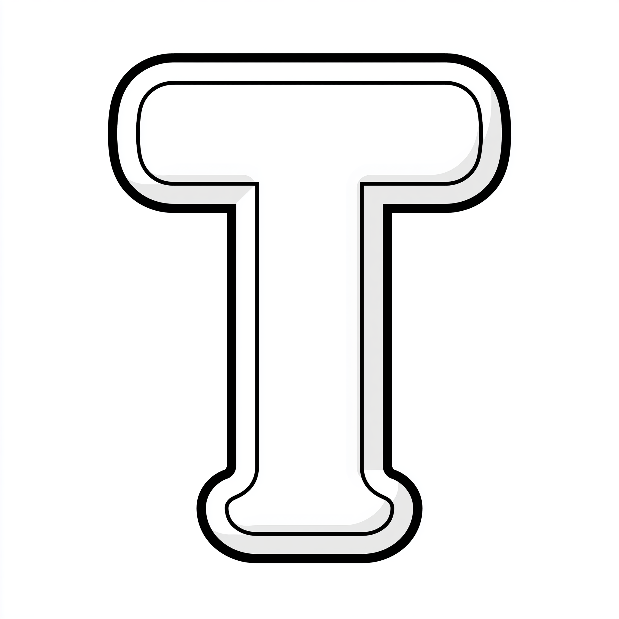 Dibujo de letra t para colorear (lámina 1) listo para imprimir gratis