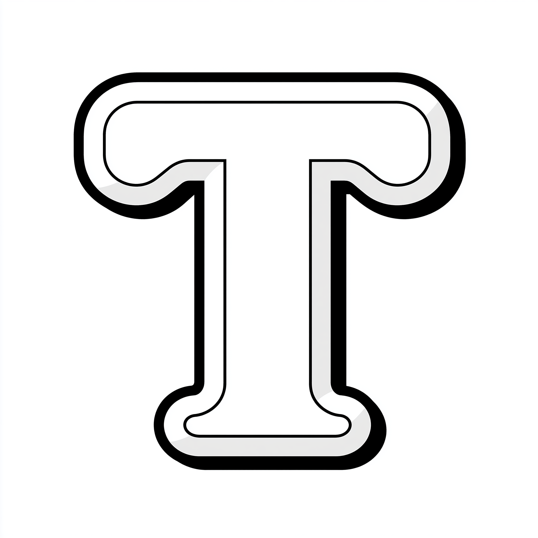 Dibujo de letra t para colorear (lámina 3) listo para imprimir gratis