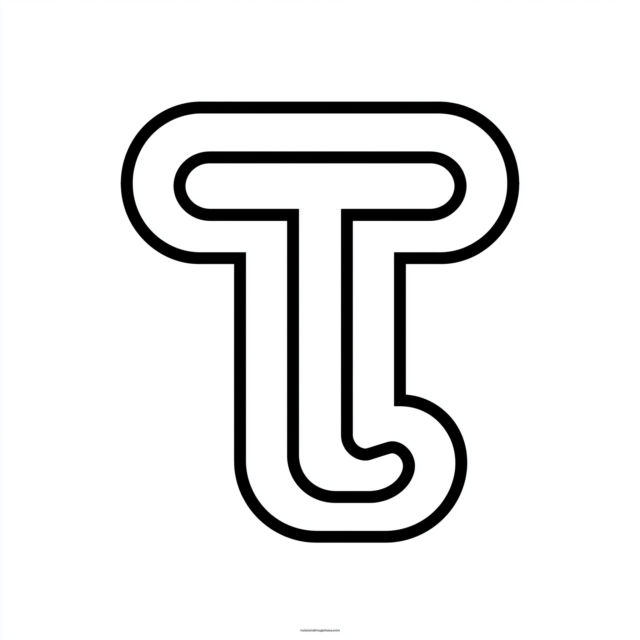 Dibujo de letra t para colorear (lámina 6) listo para imprimir gratis