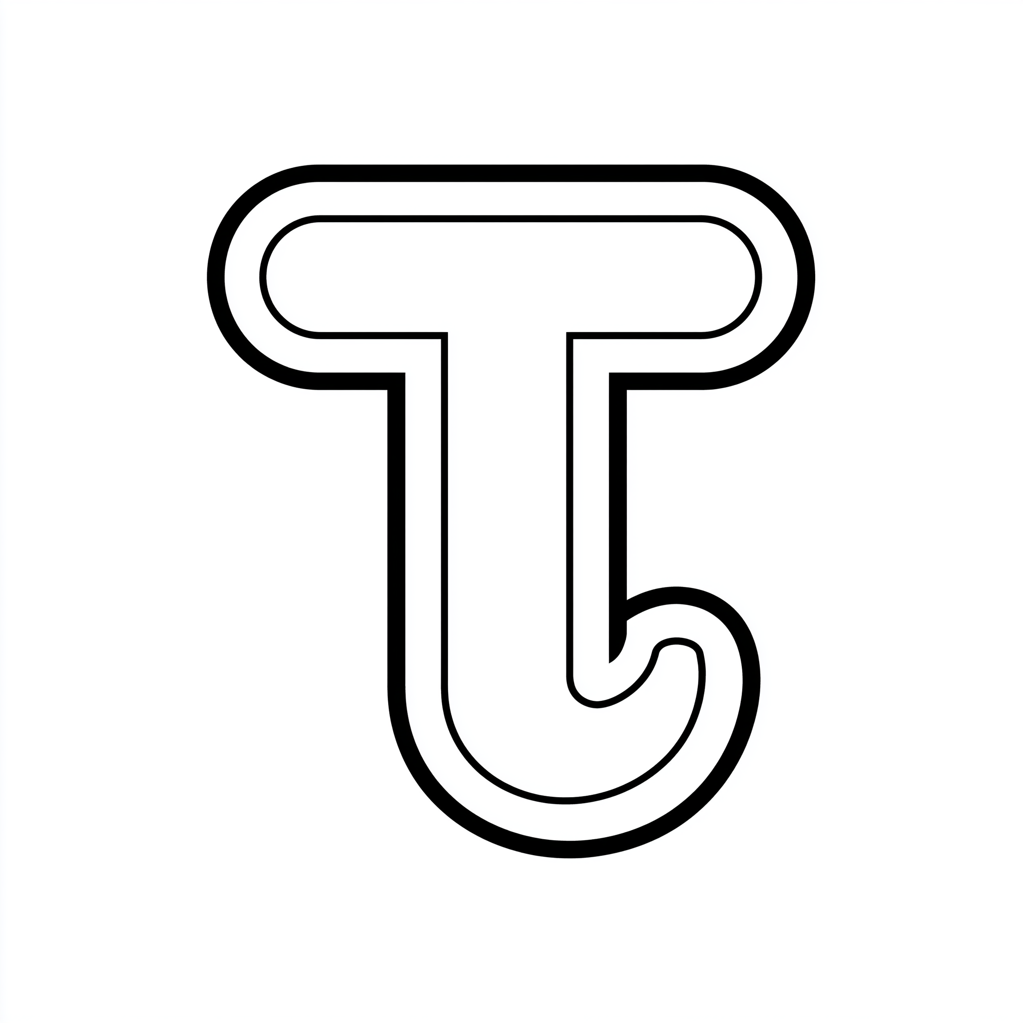 Dibujo de letra t para colorear (lámina 7) listo para imprimir gratis