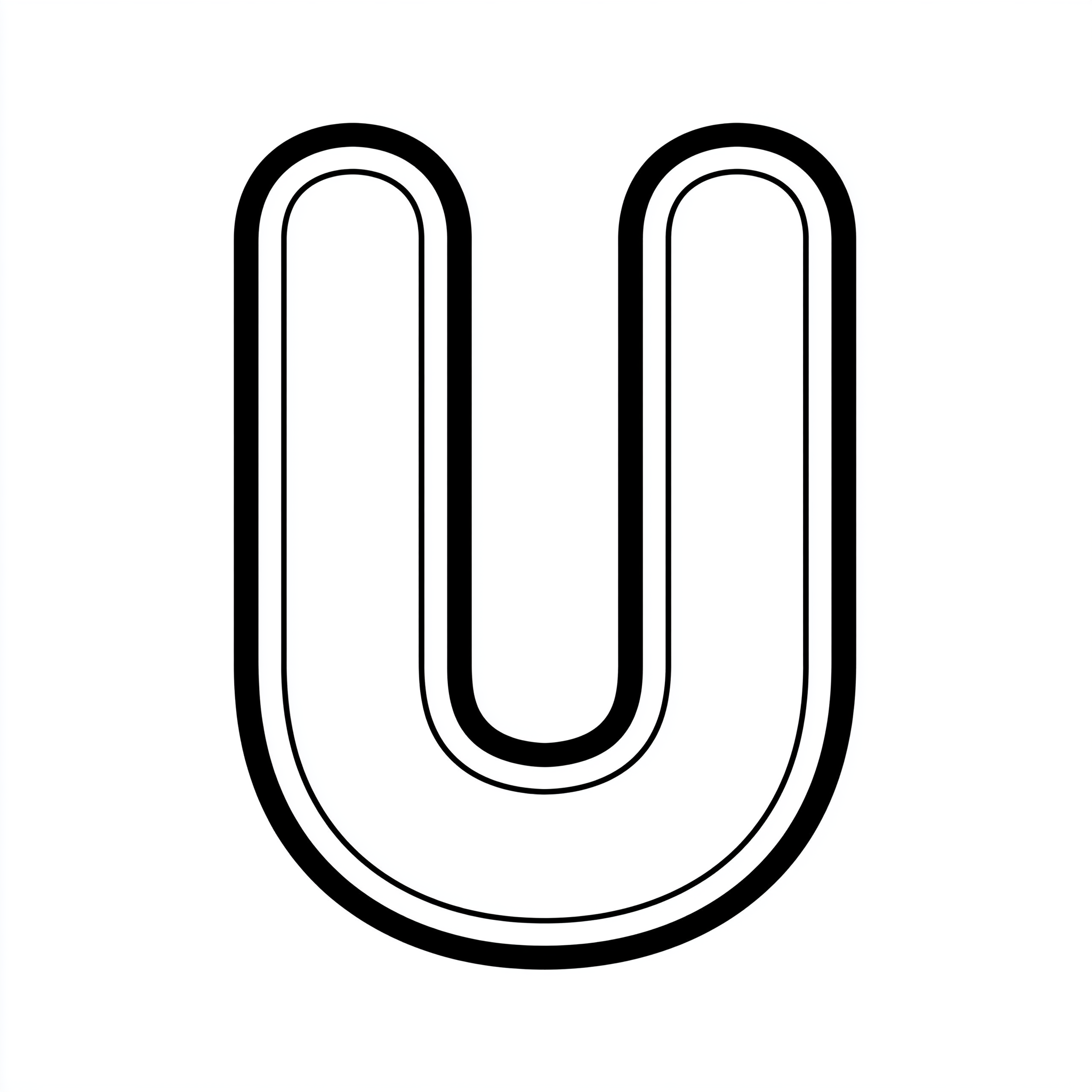 Dibujo de letra u para colorear (lámina 1) listo para imprimir gratis