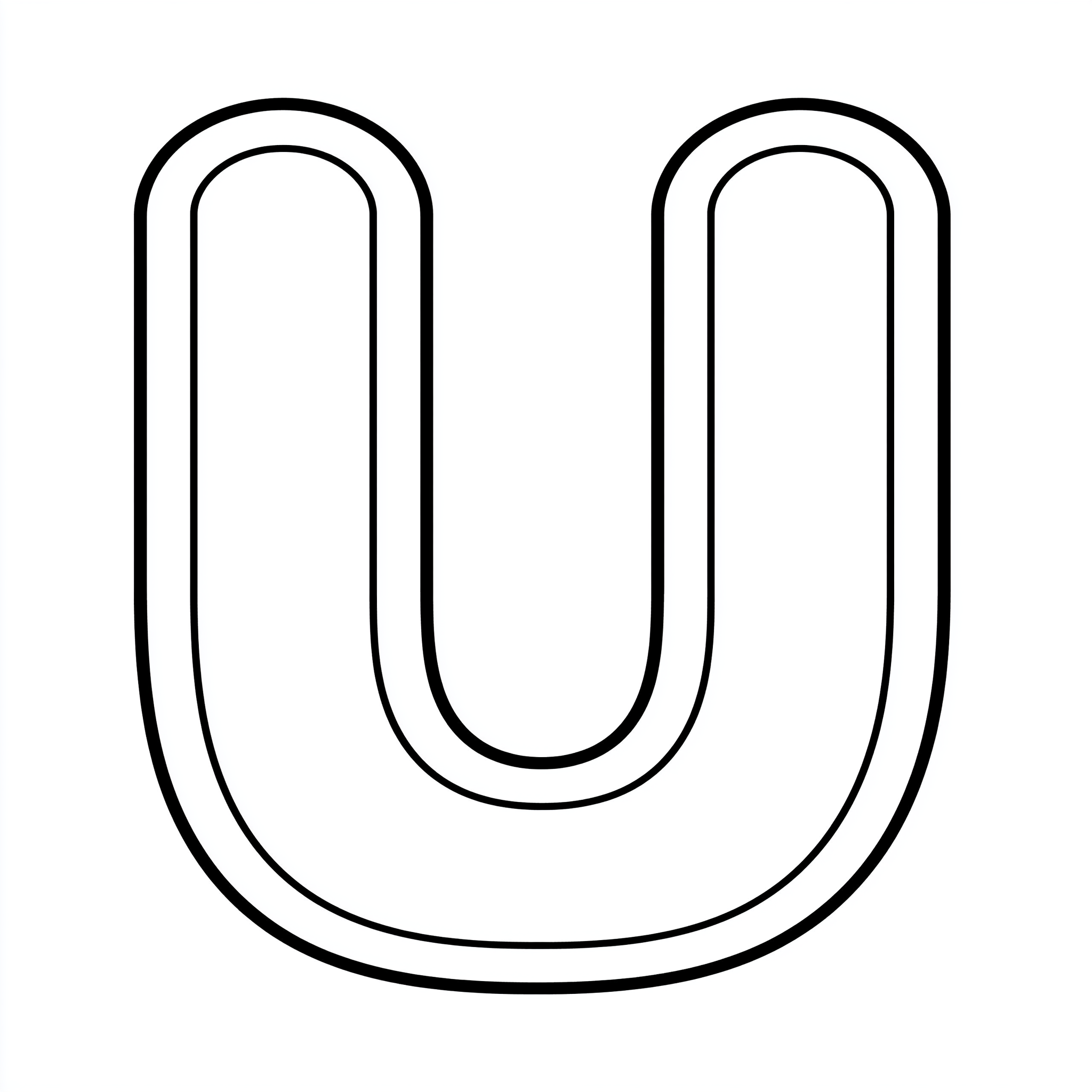 Dibujo de letra u para colorear (lámina 3) listo para imprimir gratis