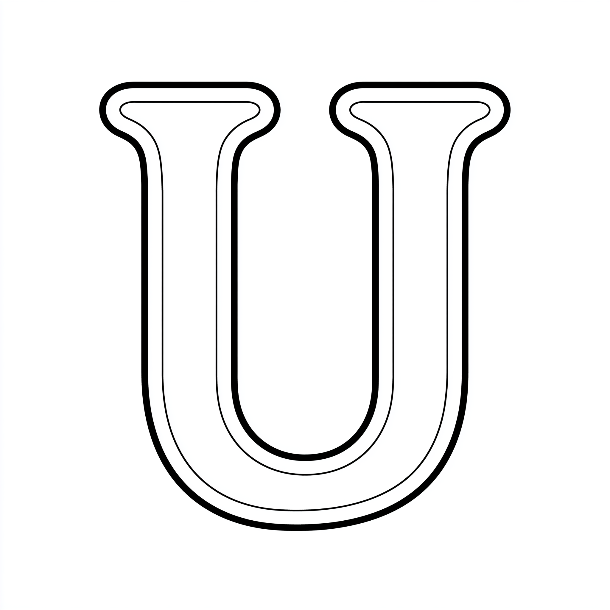 Dibujo de letra u para colorear (lámina 4) listo para imprimir gratis