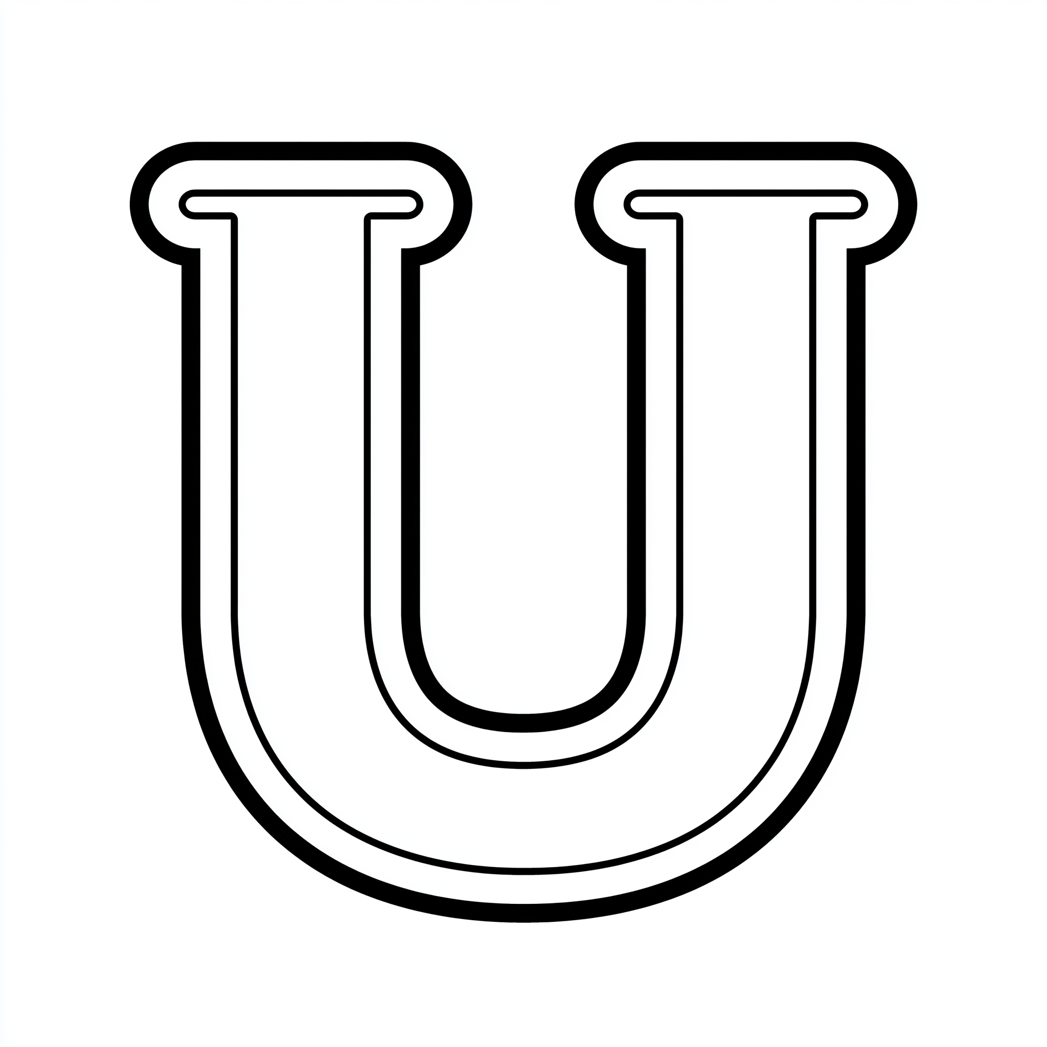 Dibujo de letra u para colorear (lámina 5) listo para imprimir gratis
