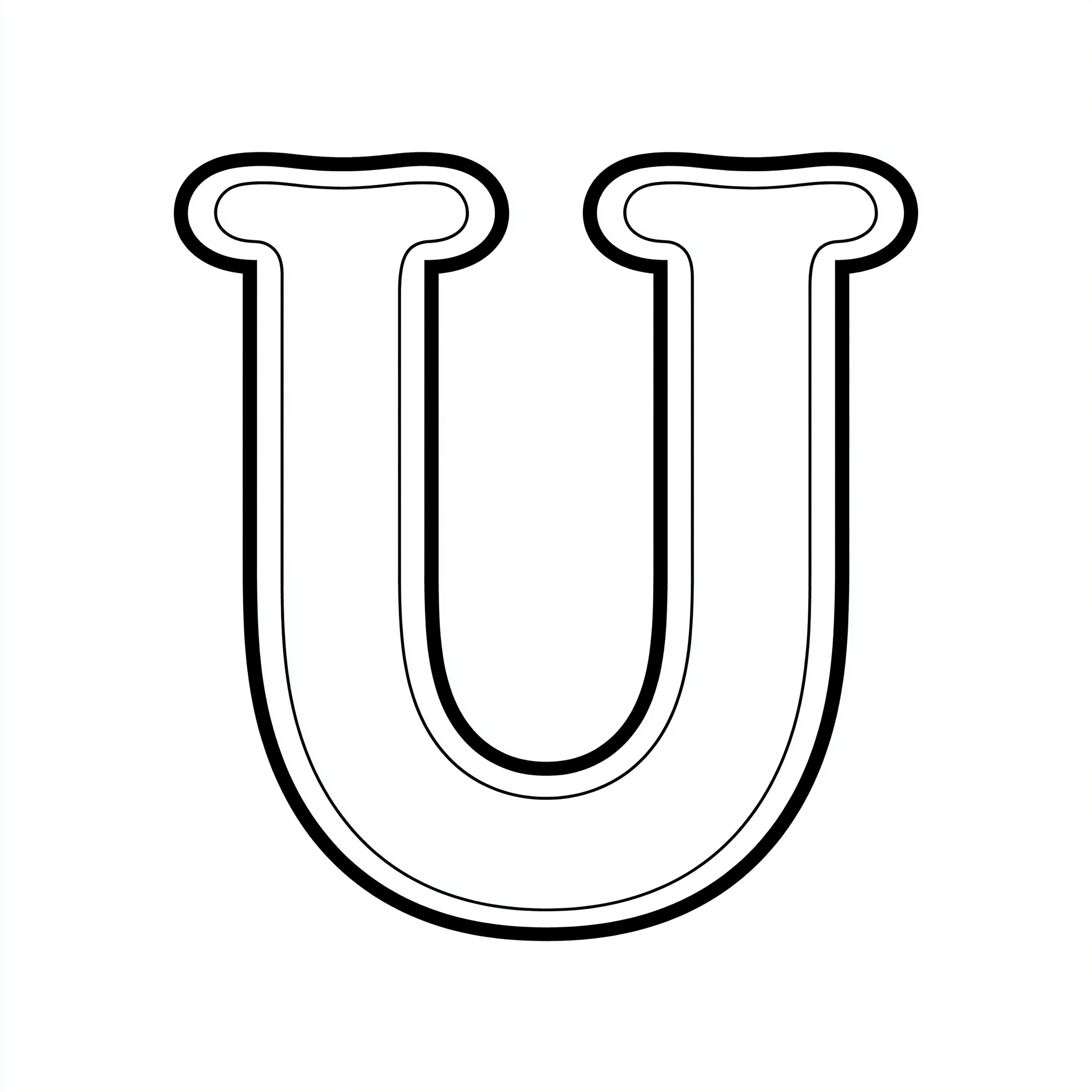 Dibujo de letra u para colorear (lámina 6) listo para imprimir gratis