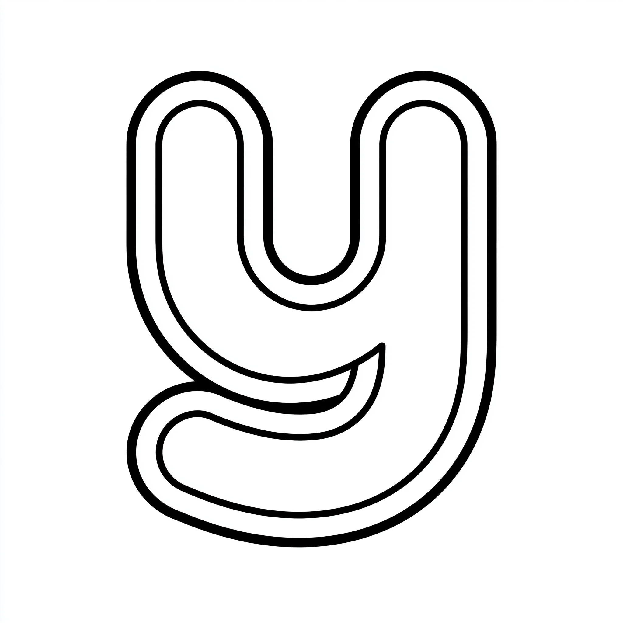Dibujo de letra y para colorear (lámina 1) listo para imprimir gratis