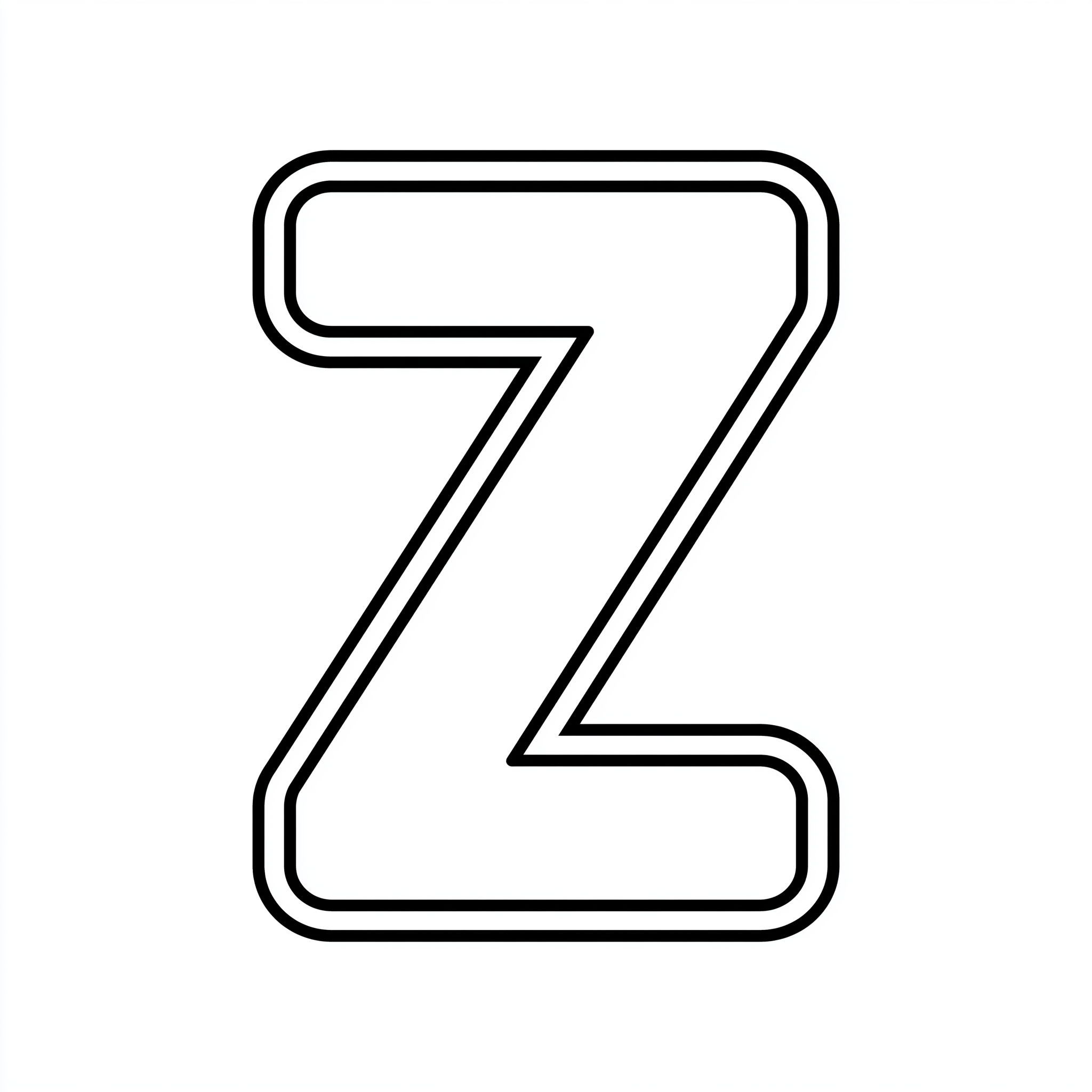Dibujo de letra z para colorear (lámina 1) listo para imprimir gratis