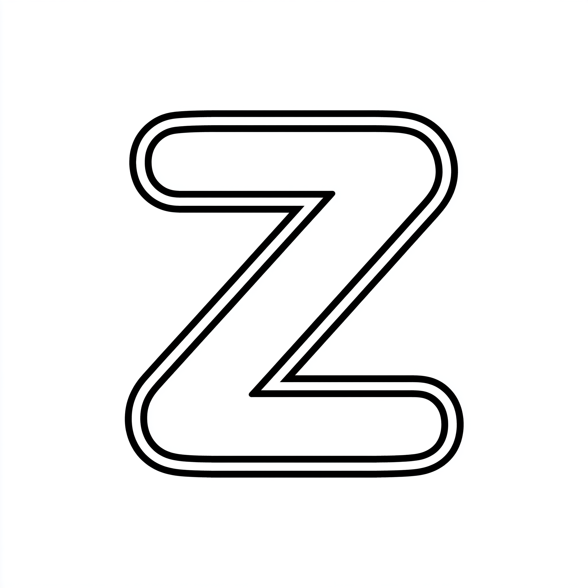 Dibujo de letra z para colorear (lámina 2) listo para imprimir gratis