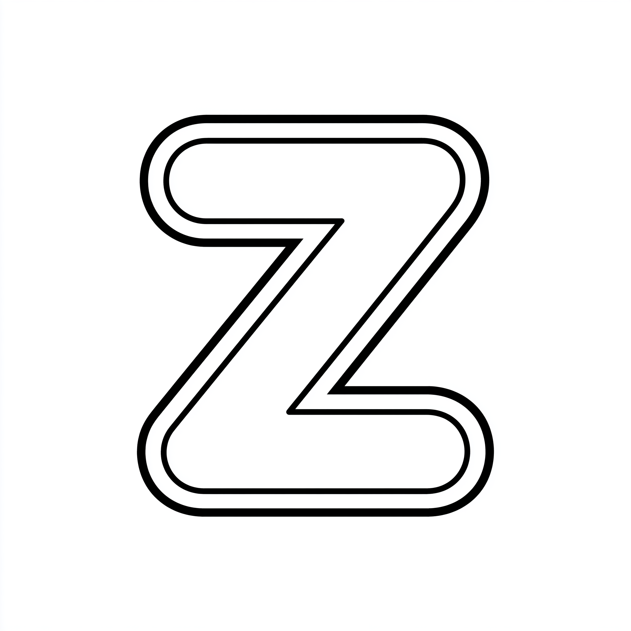 Dibujo de letra z para colorear (lámina 3) listo para imprimir gratis