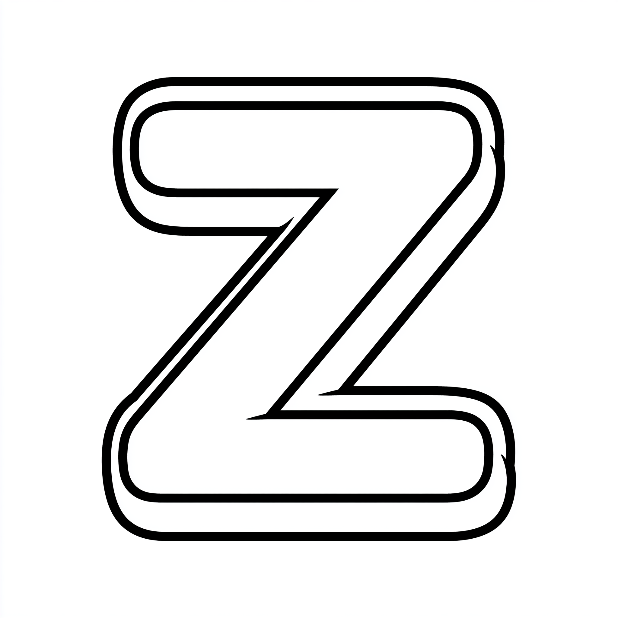 Dibujo de letra z para colorear (lámina 4) listo para imprimir gratis