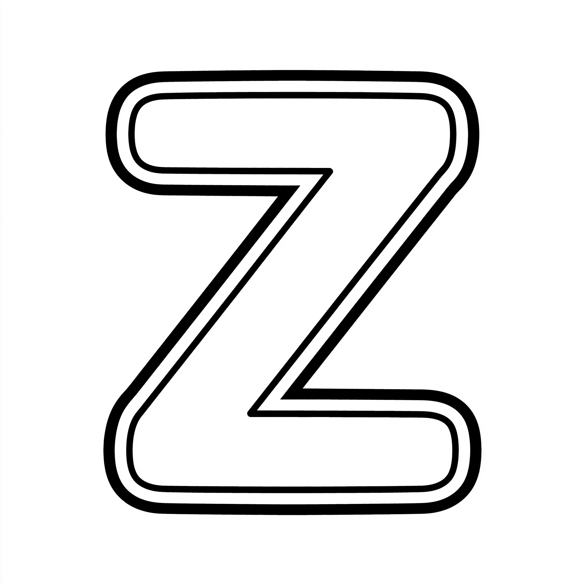 Dibujo de letra z para colorear (lámina 5) listo para imprimir gratis
