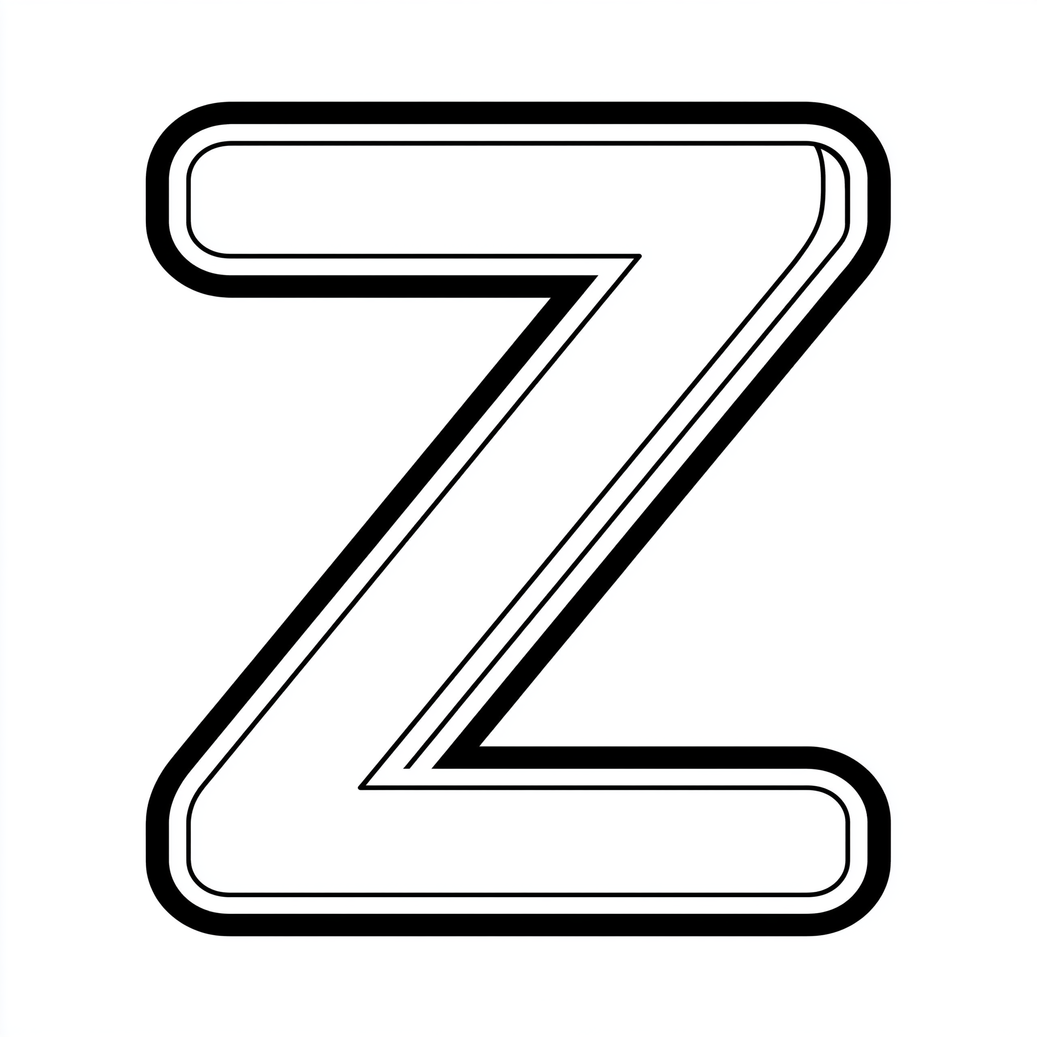 Dibujo de letra z para colorear (lámina 6) listo para imprimir gratis