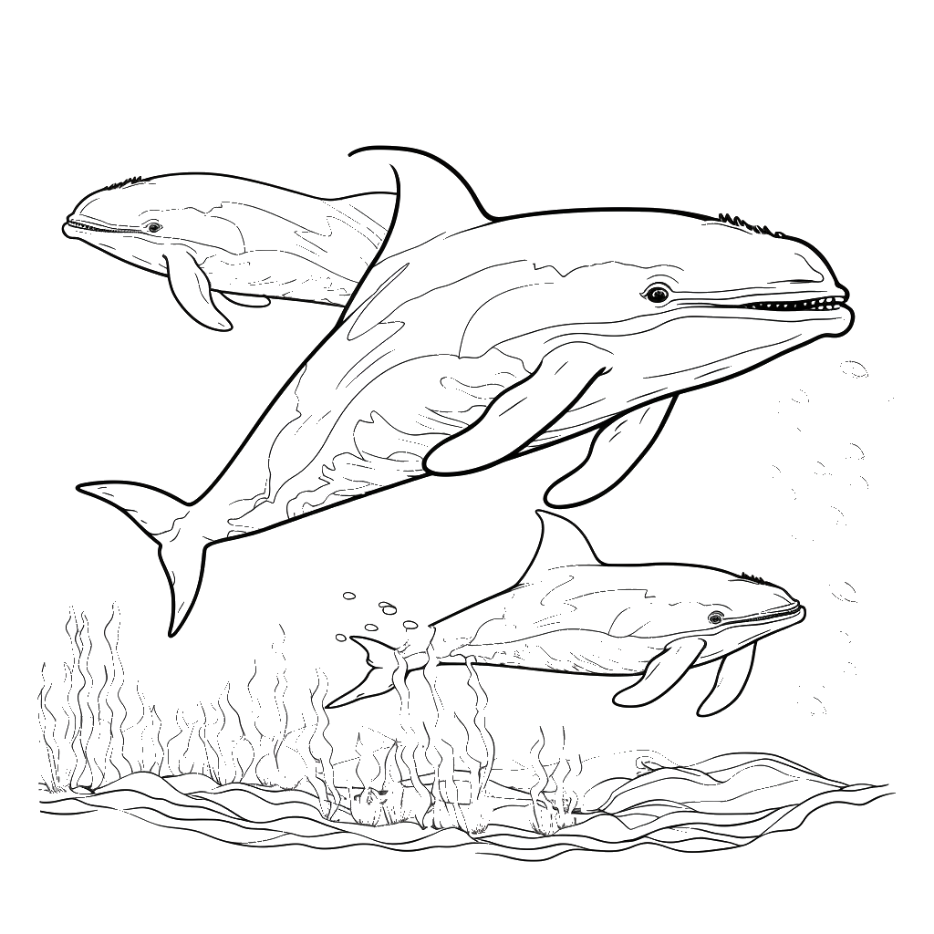 Dibujo de ballena para colorear 1 listo para imprimir gratis