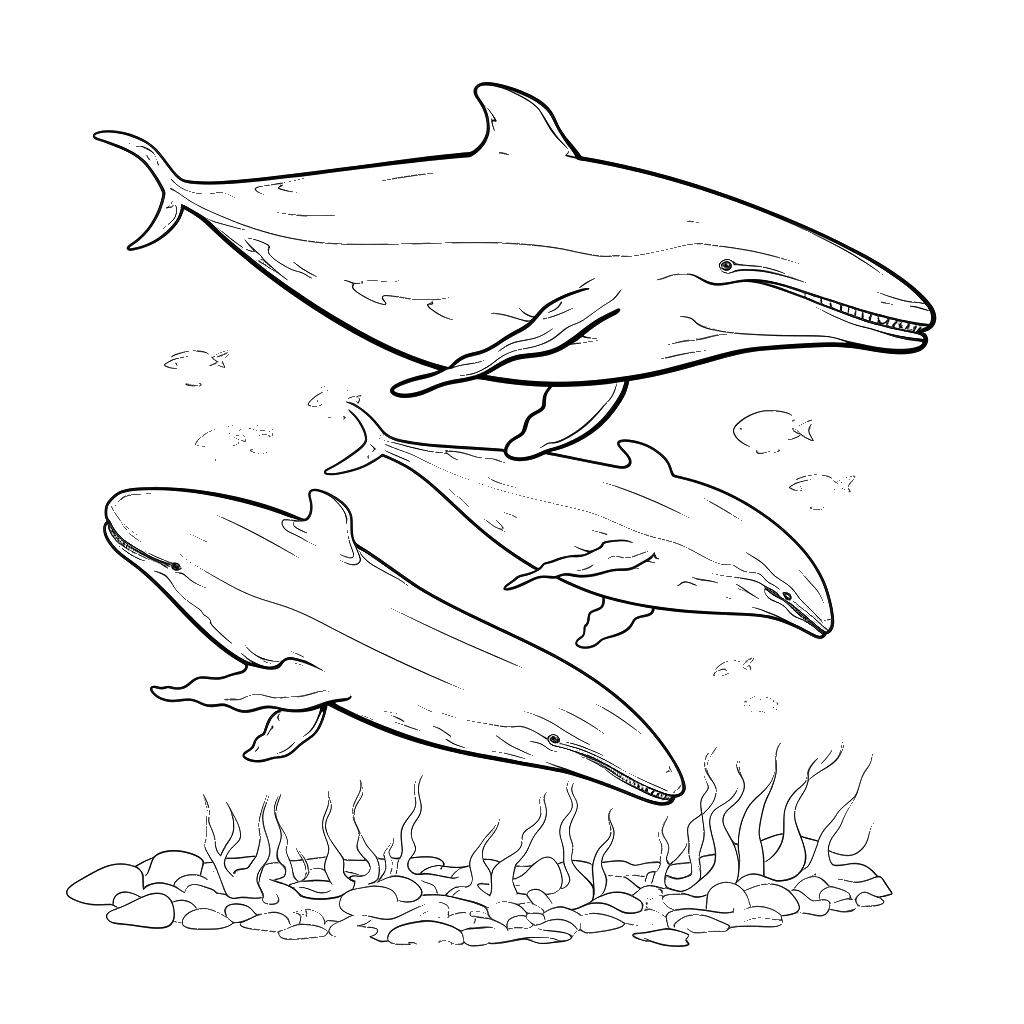 Dibujo de ballena para colorear 2 listo para imprimir gratis
