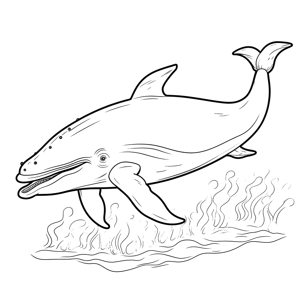 Dibujo de ballena para colorear 4 listo para imprimir gratis