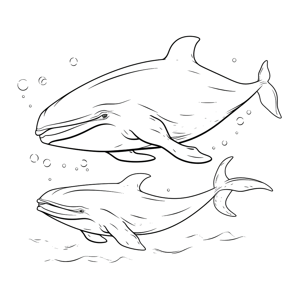 Dibujo de ballena para colorear 8 listo para imprimir gratis