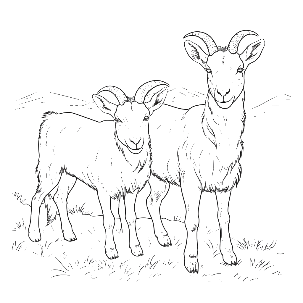Dibujo de cabra para colorear 1 listo para imprimir gratis